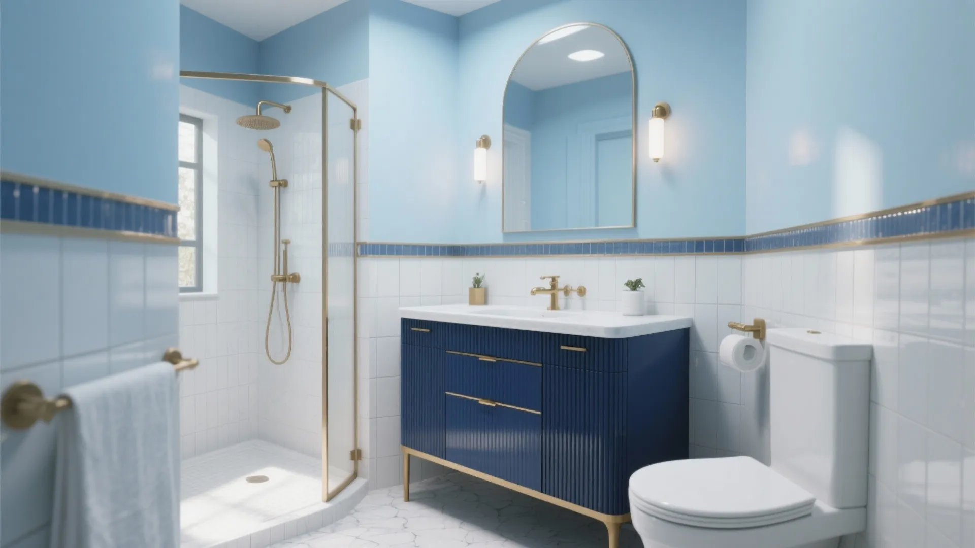 Idea 1: Layer shades of blue for depth