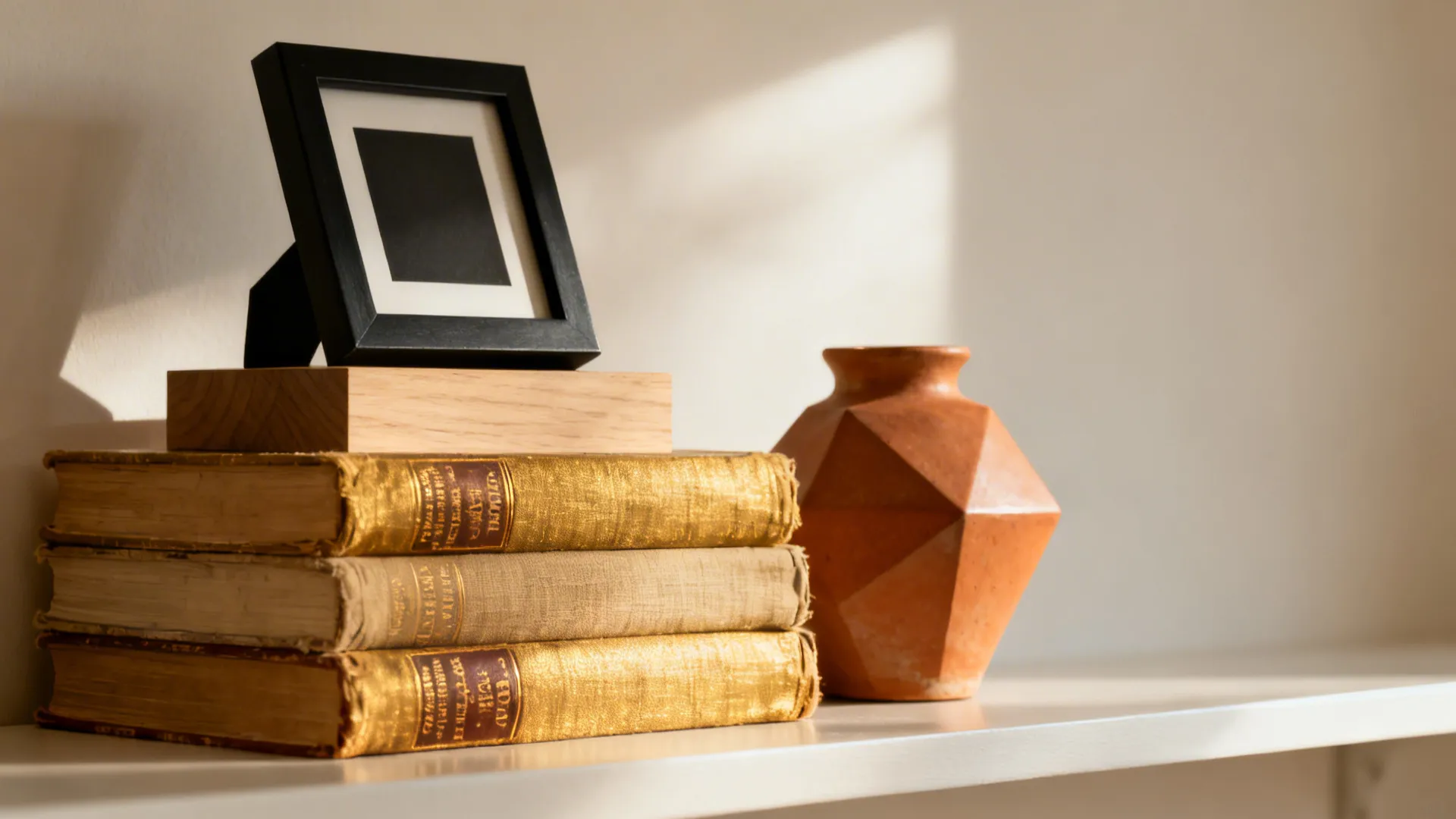 1. The Layered Look: Books + Art + Object
