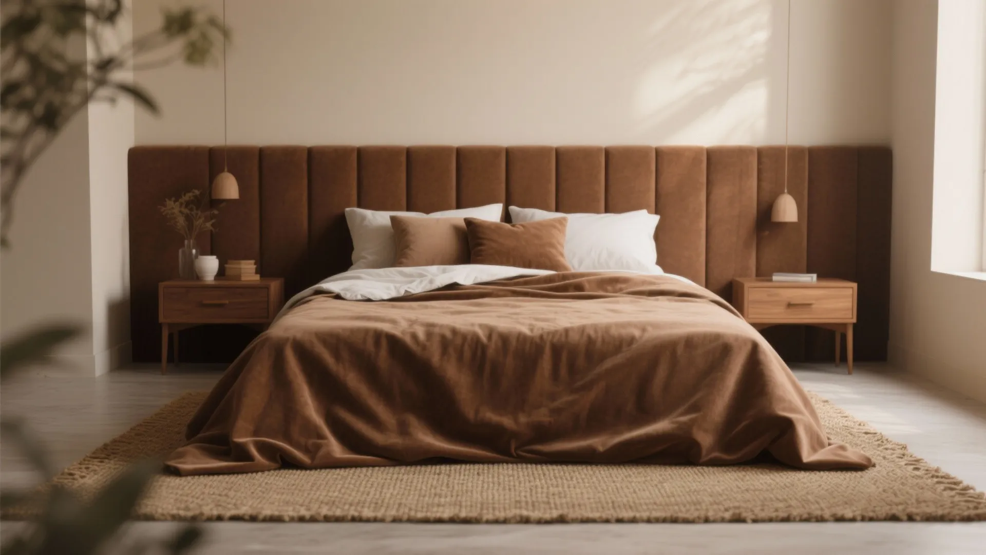 5. Layered Browns with Textures in Small Bedrooms