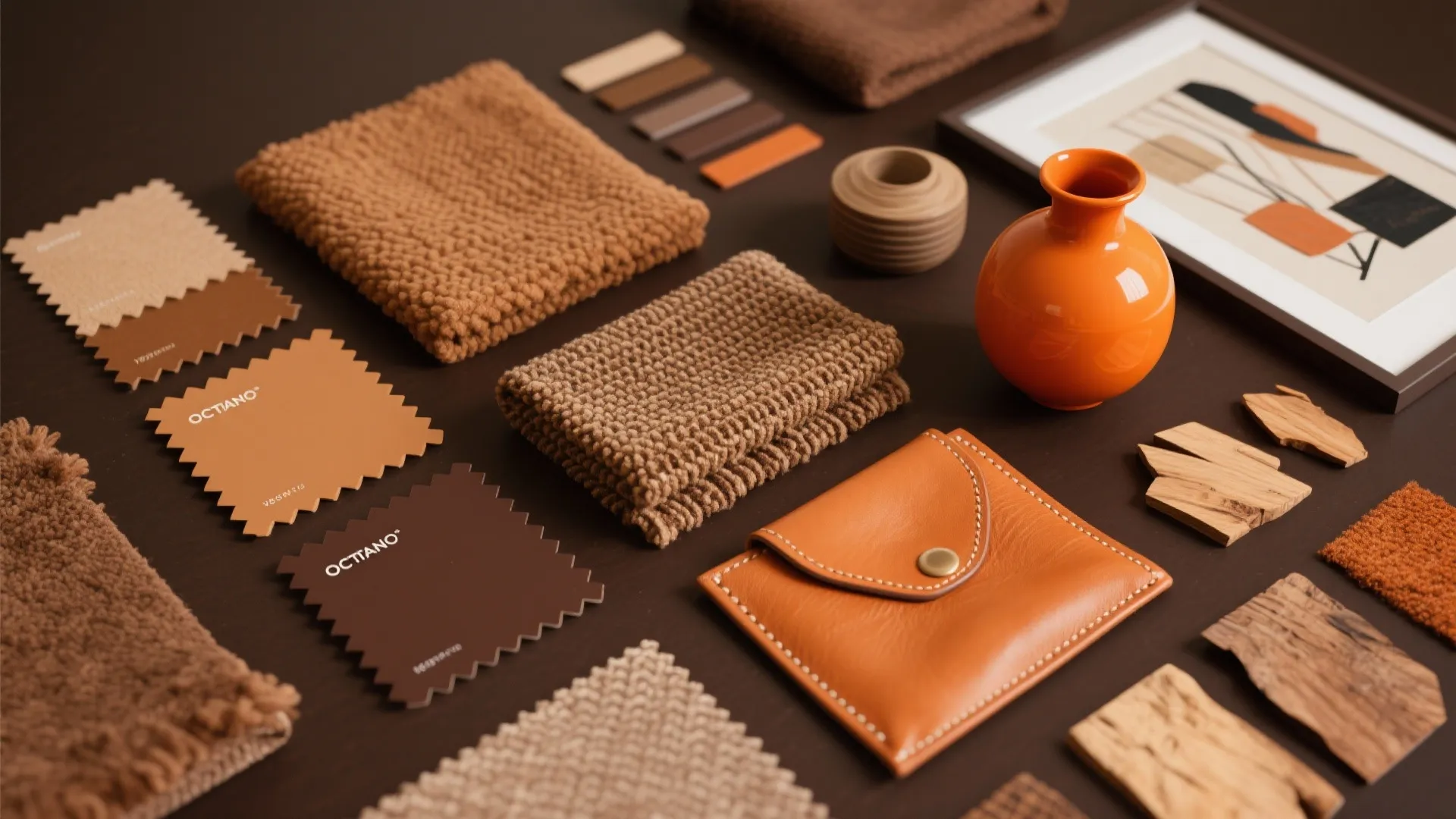 4. Layered Browns with Pops of Bright Orange