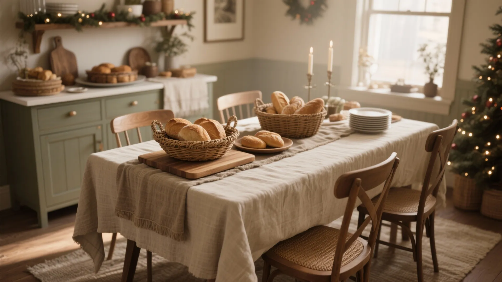 5. Layered textures for a cozy buffet-style dinner