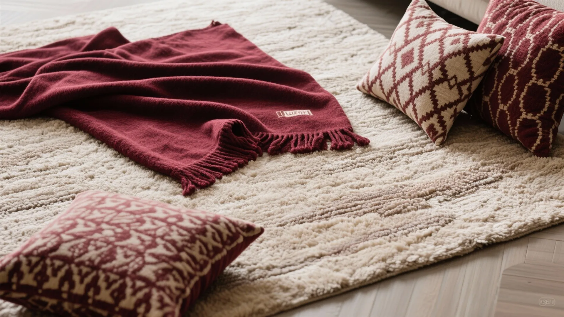 3. Layered Burgundy Textiles