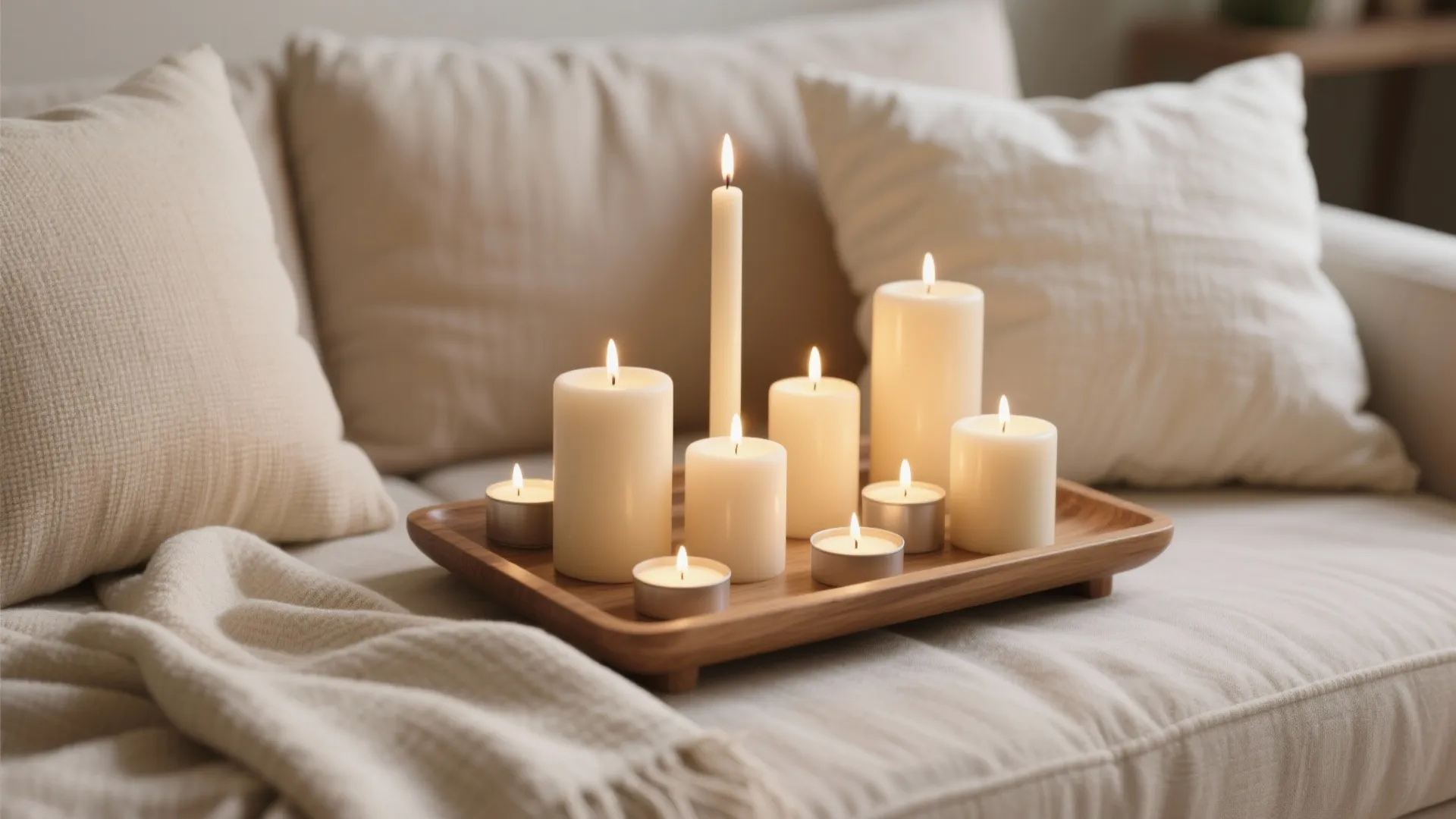 Layered Candles & Soft Textiles