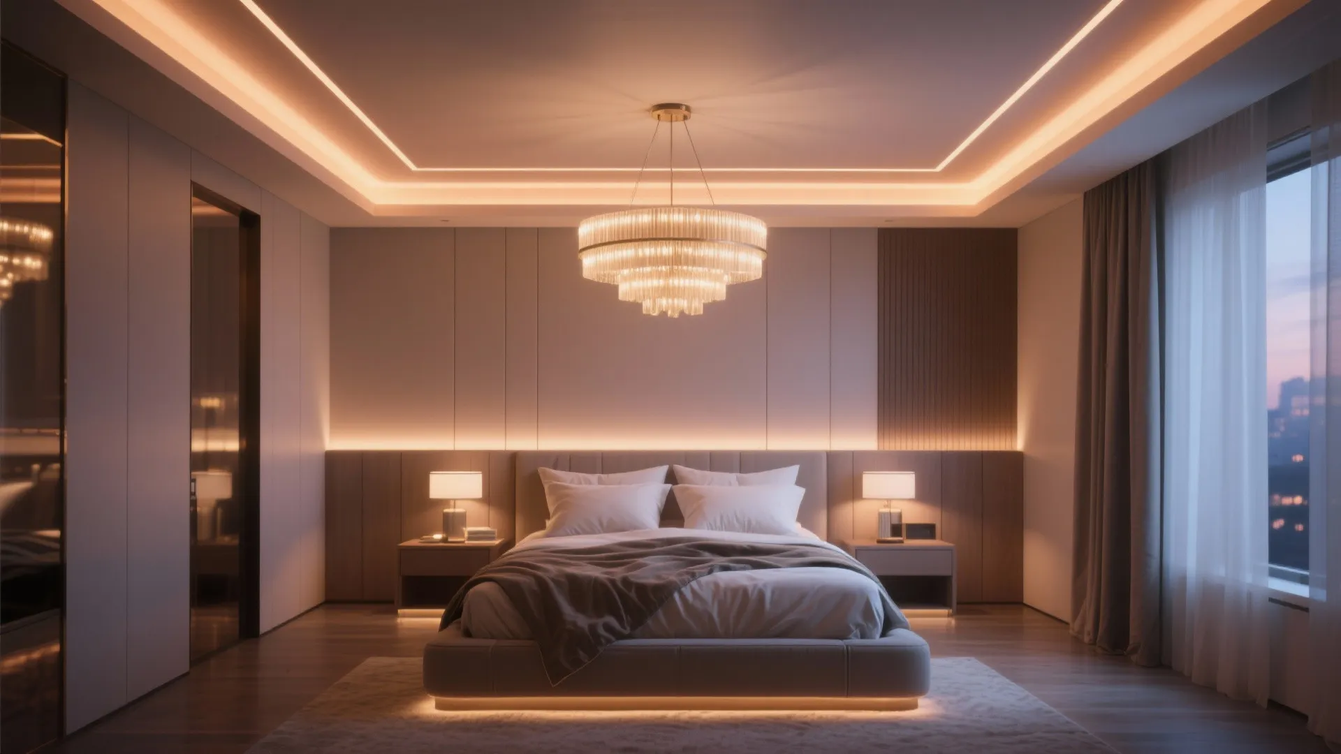 Layered Lighting with Ceiling Design
