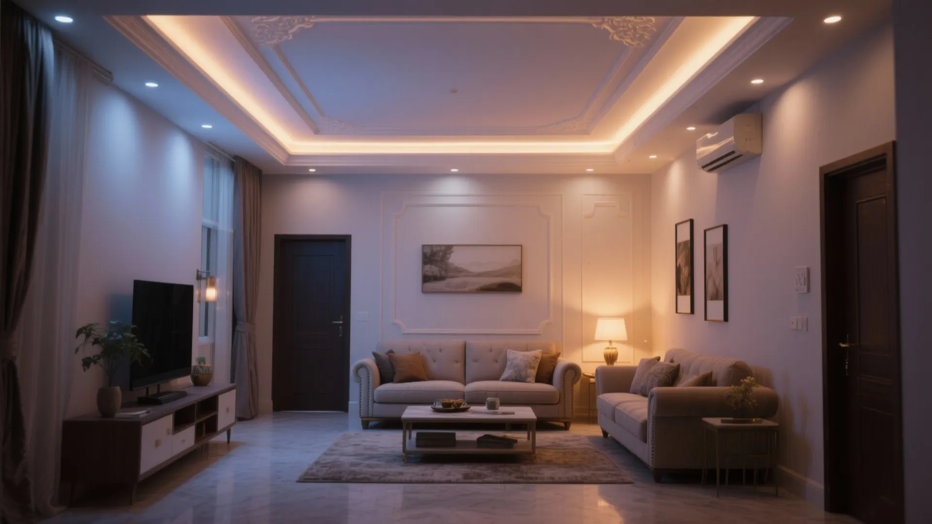 Layered False Ceilings with Cove Lighting