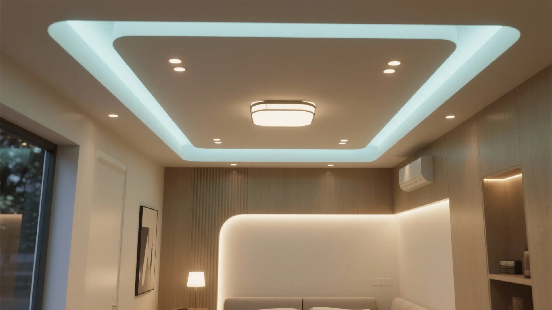 Layered ceiling lighting