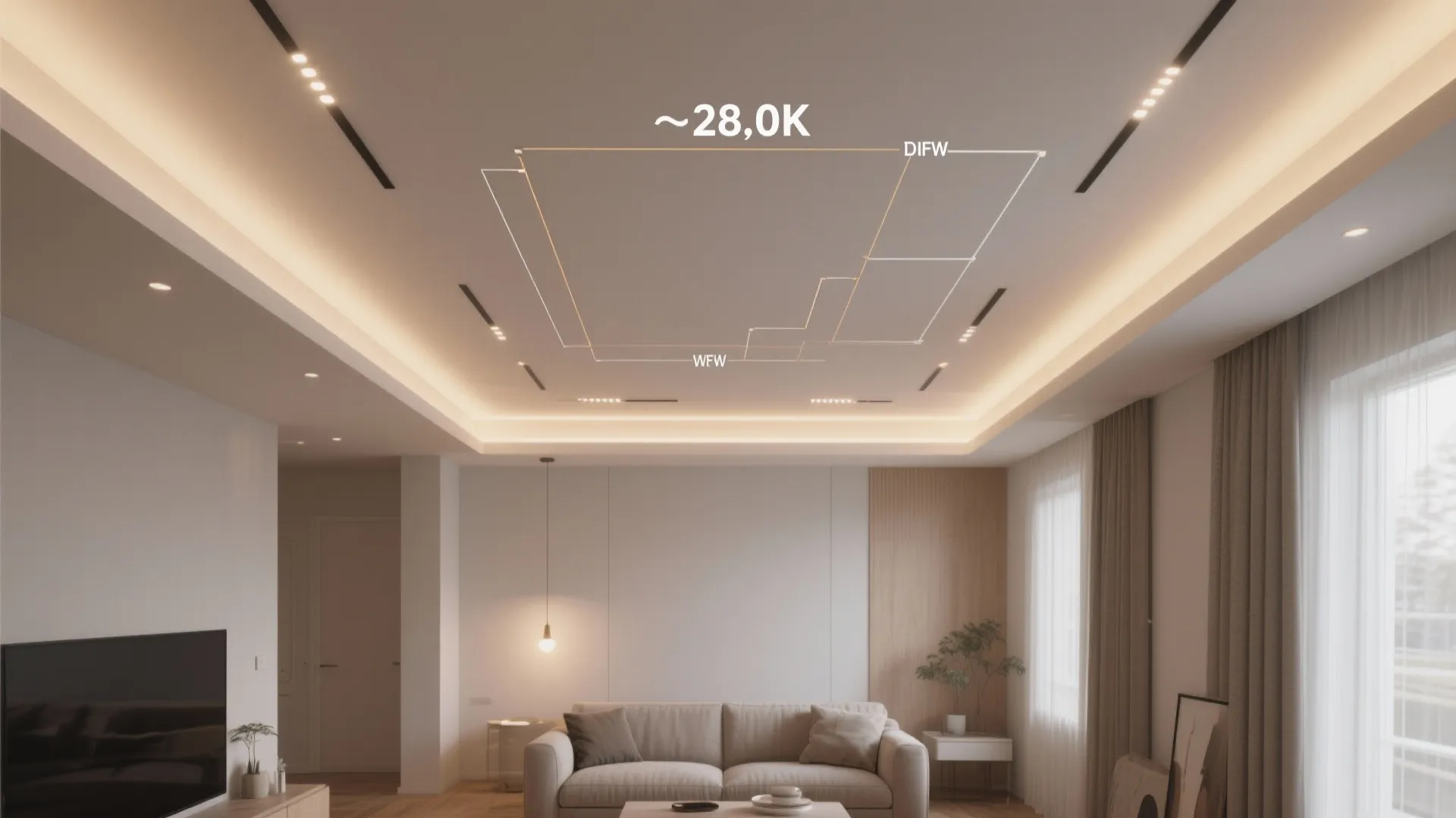 1. Layered Ceiling Glow