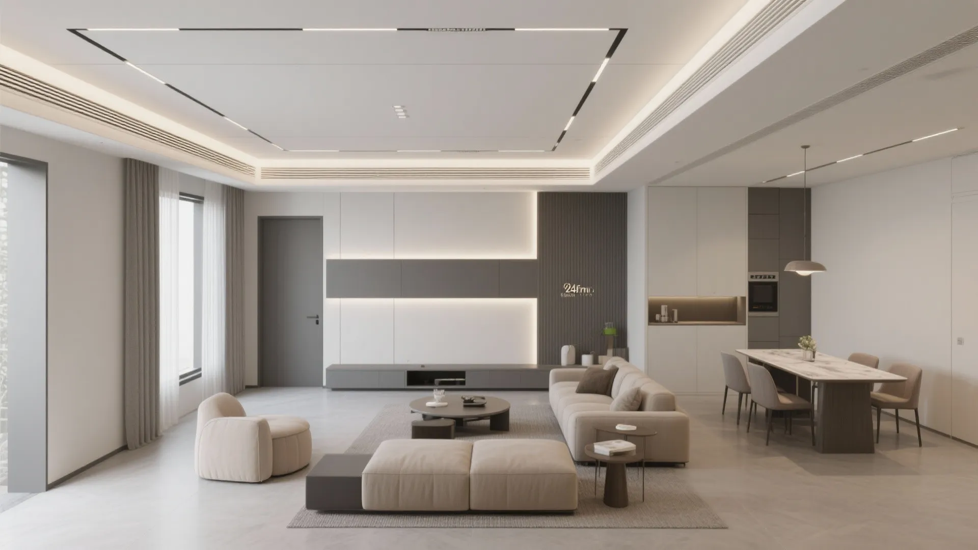 Layered Gypsum False Ceiling with Zoning