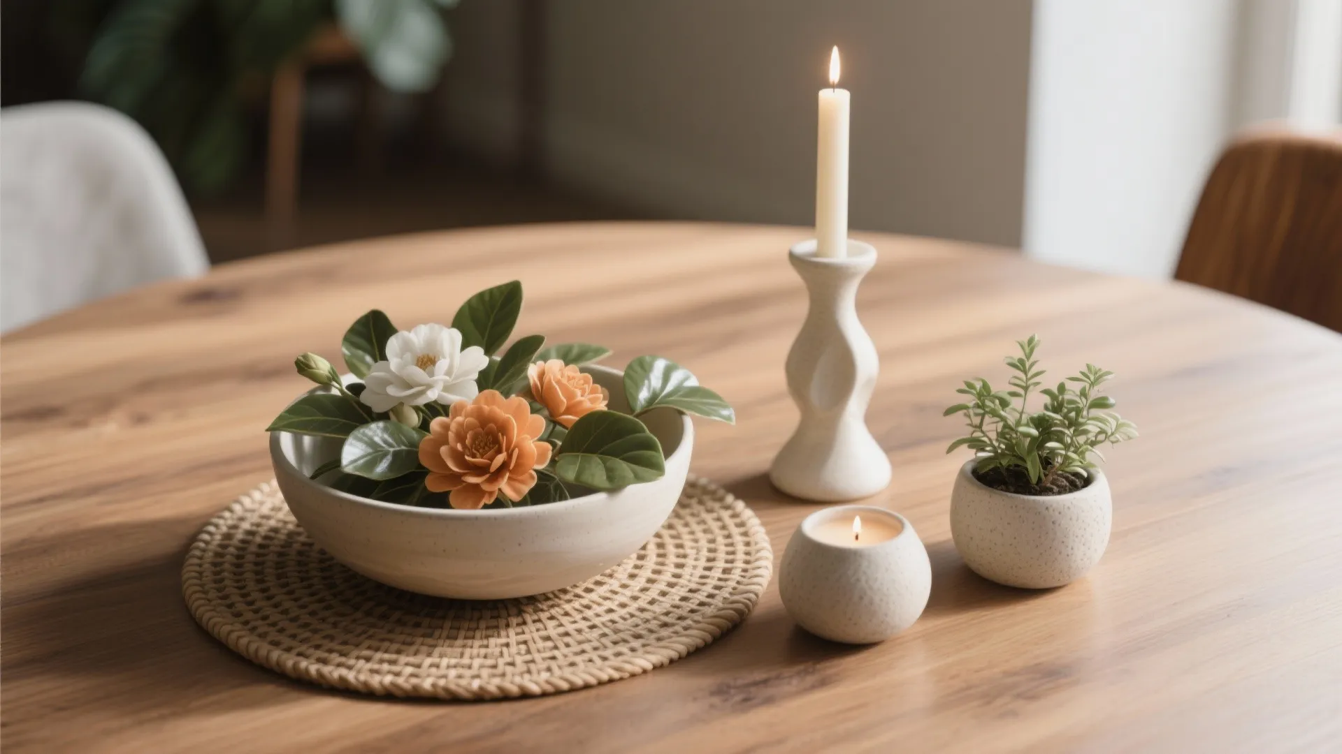 1. Layered centerpiece: mix heights, textures, and life