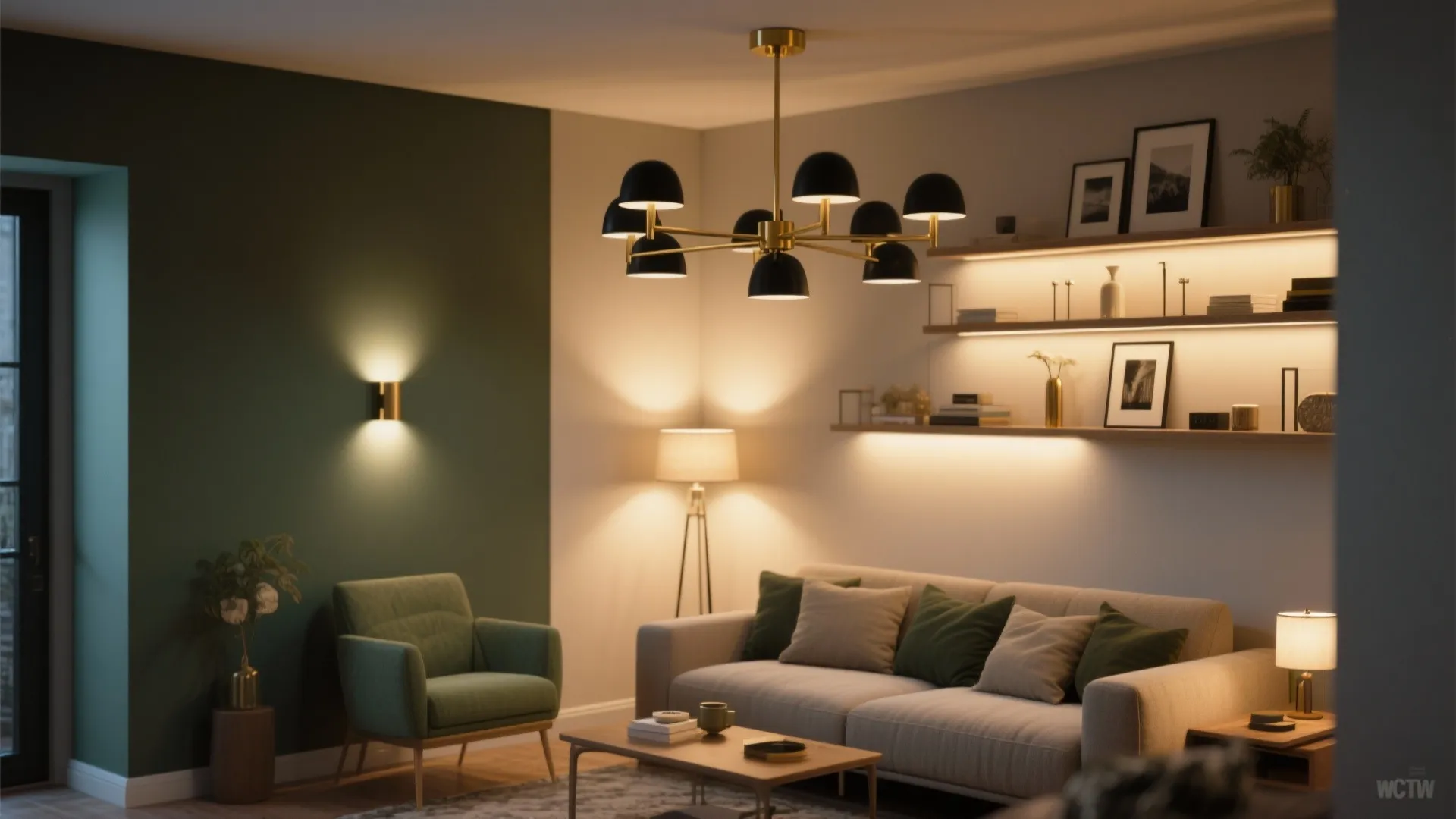 Layered Lighting with a Compact Centerpiece