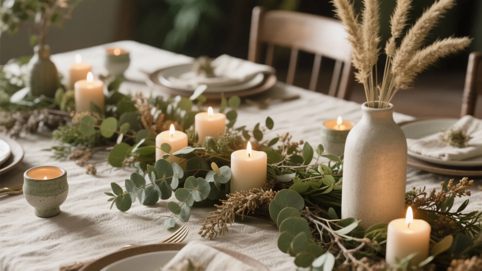 1. Layered Centerpiece with Height and Texture