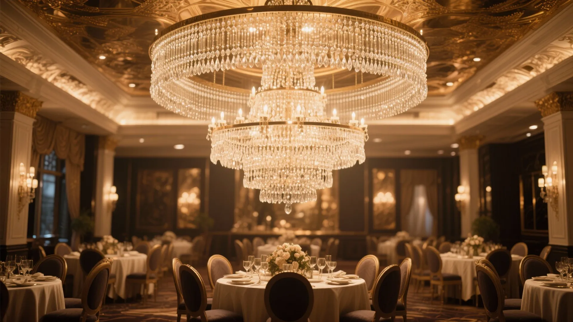 10. Layered Chandeliers