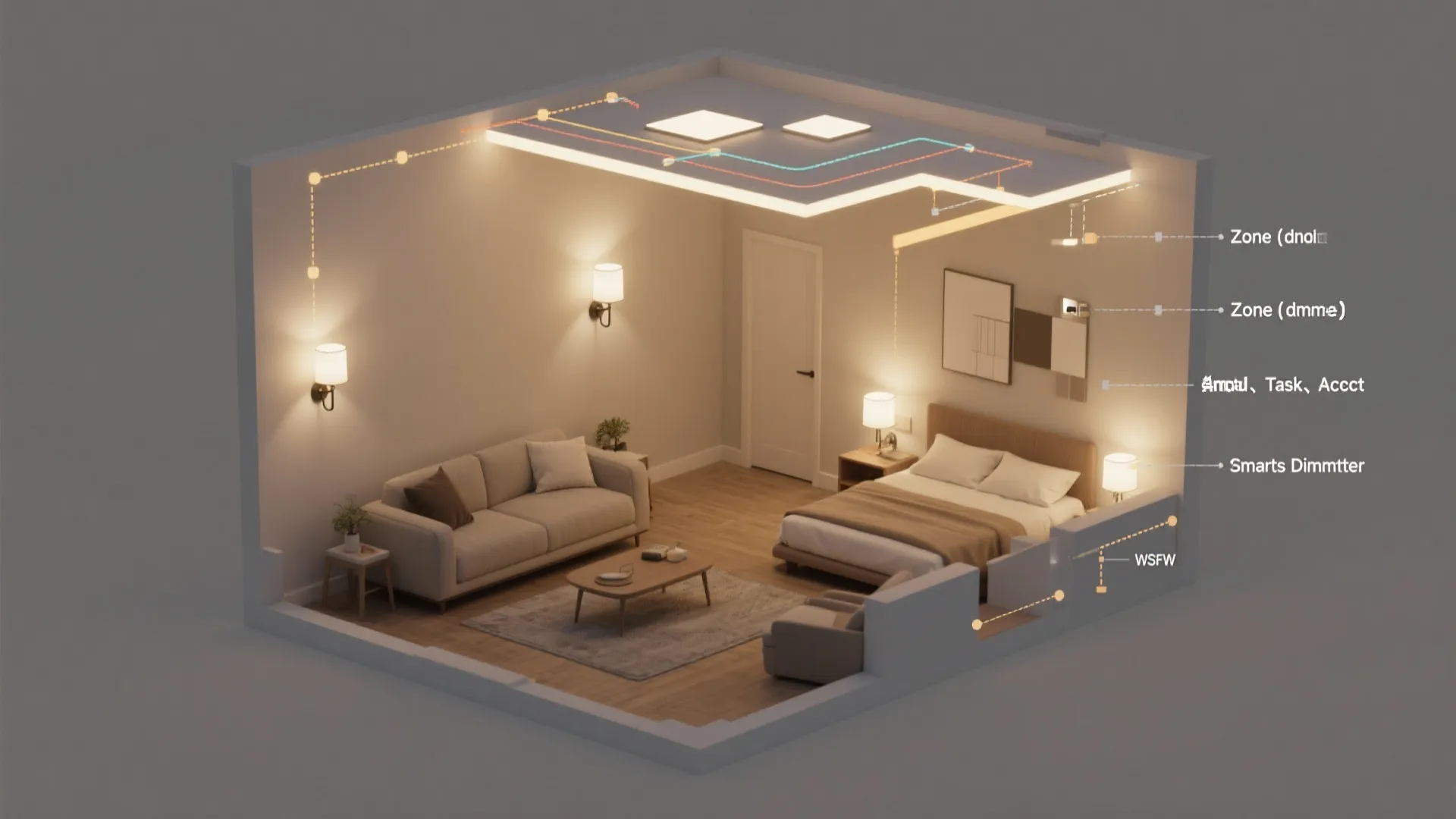 5) Smart dimming and layered circuits for mood control