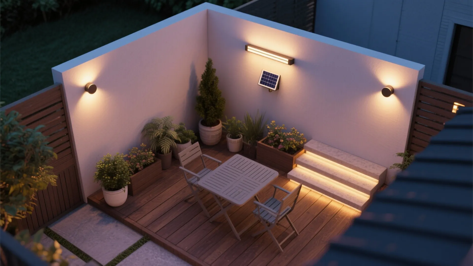 1. Layered Lighting for Compact Patios