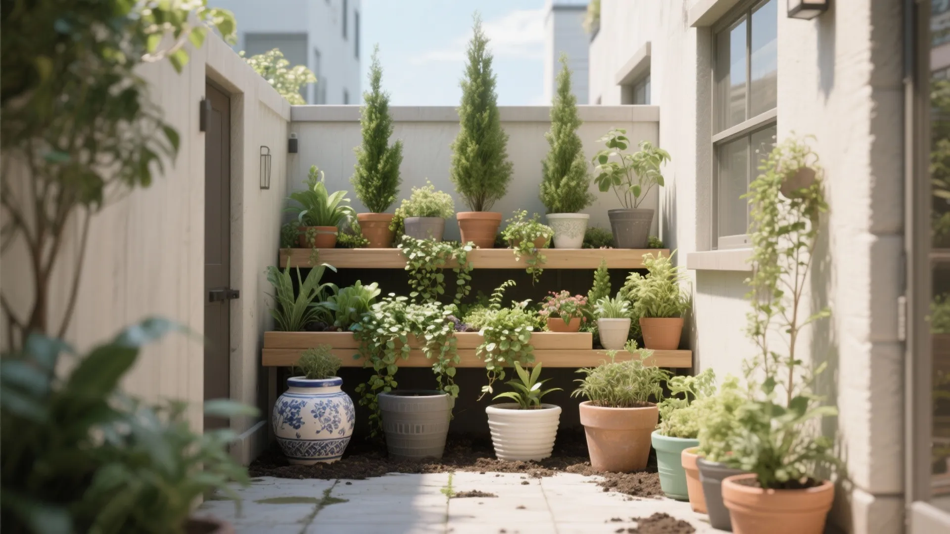 2. Layered container gardens