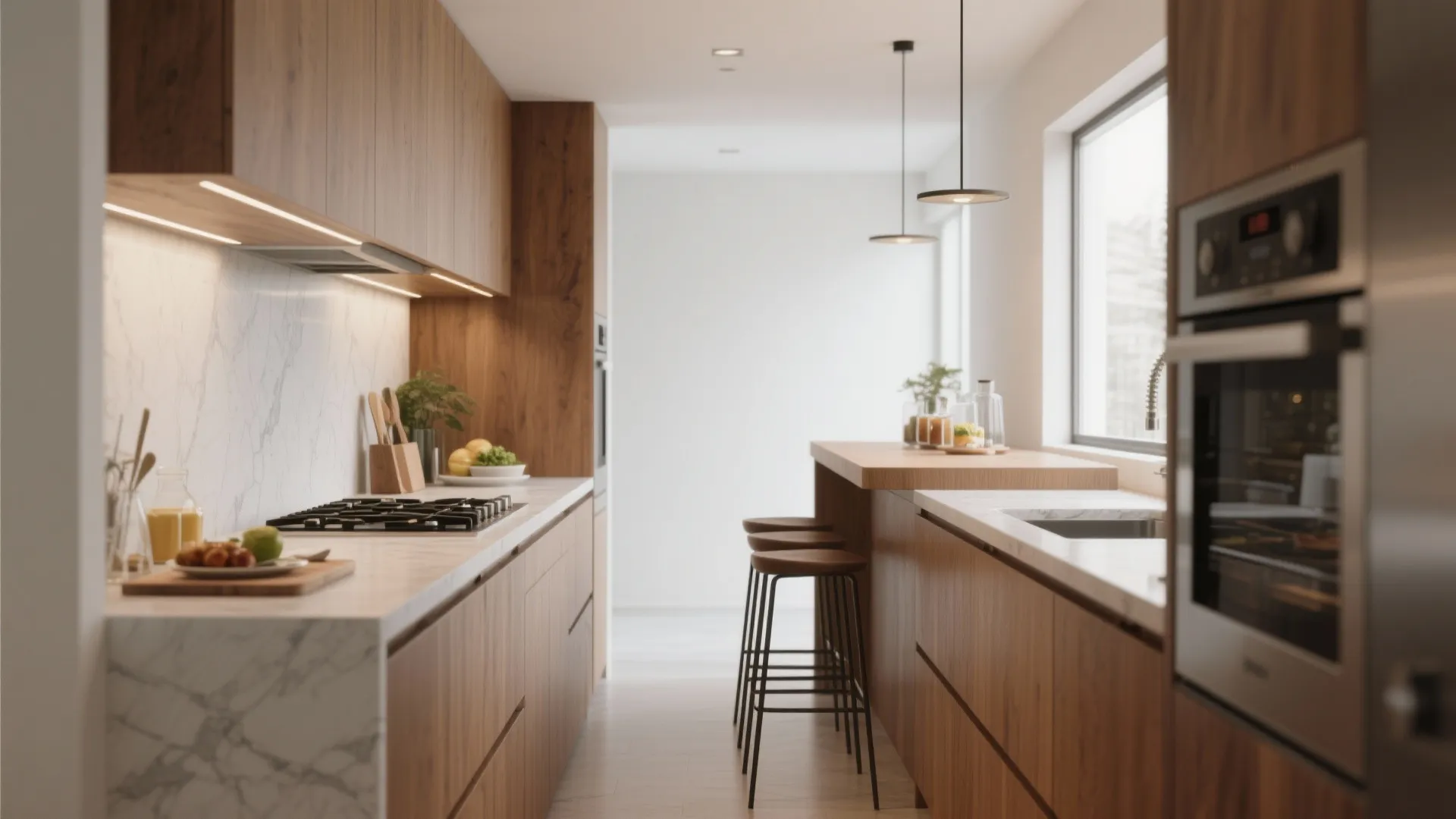 1. Layered Counter Heights