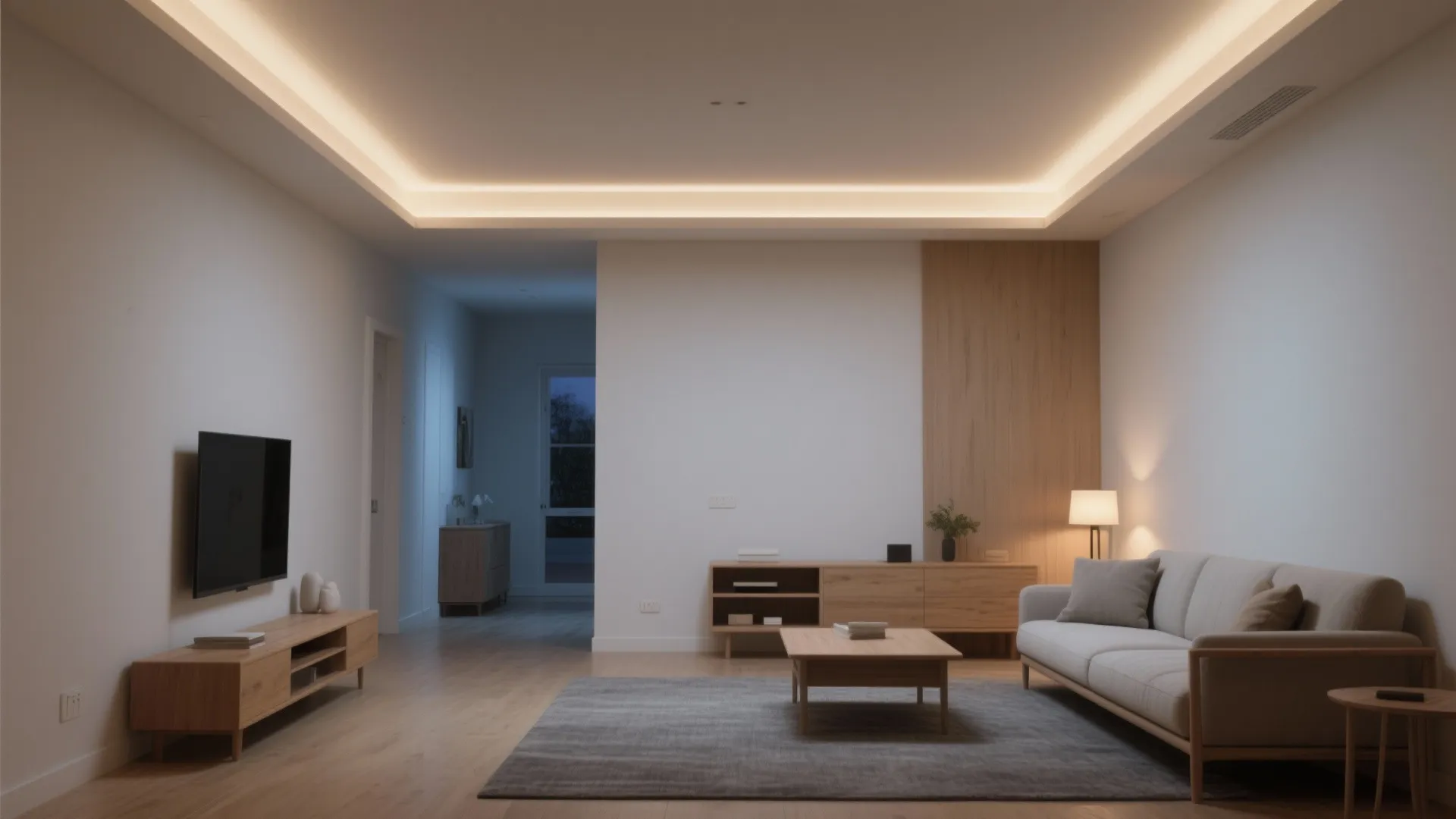 Minimal Layered POP Ceiling With Soft Coves