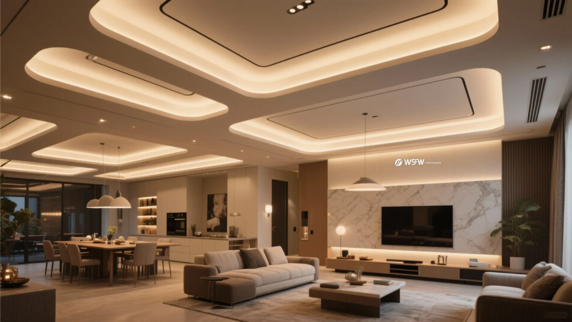 Layered POP Ceiling with Cove Lighting