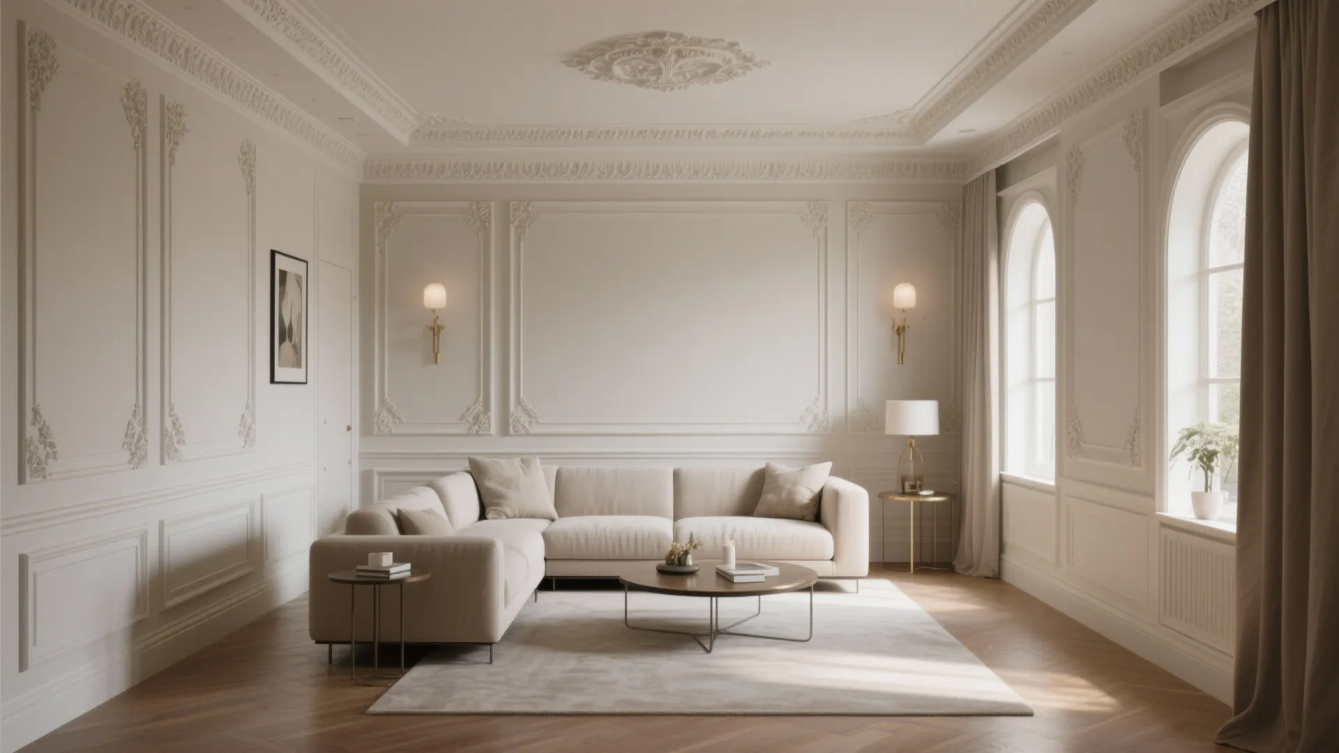 4. Layered Crown and Baseboards