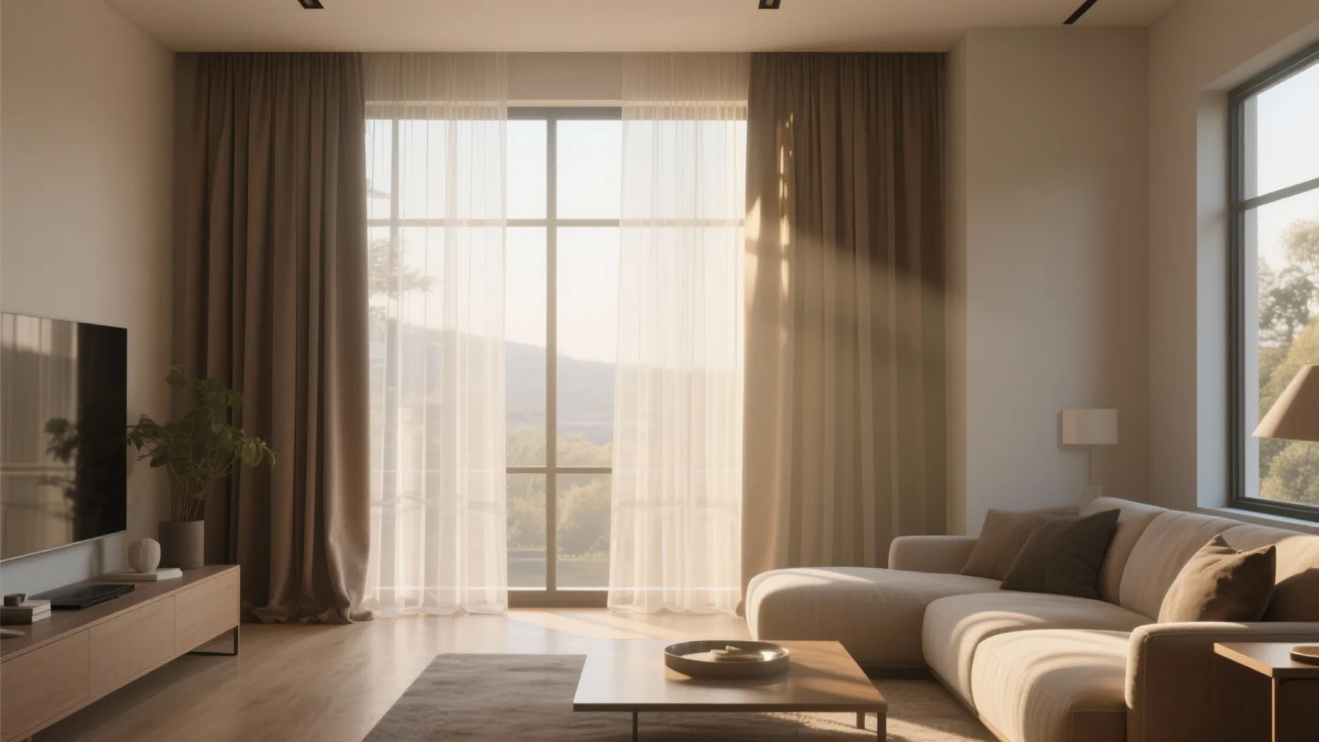 4. Layered Curtain Panels