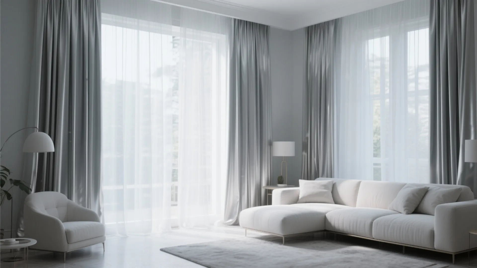 10. Layered Curtains for Light Control