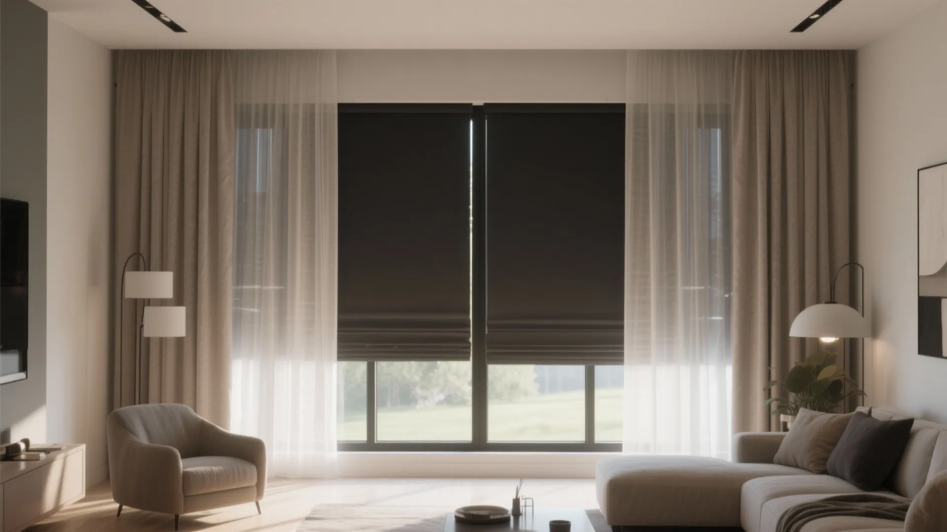 9. Layered Curtains for Light Control