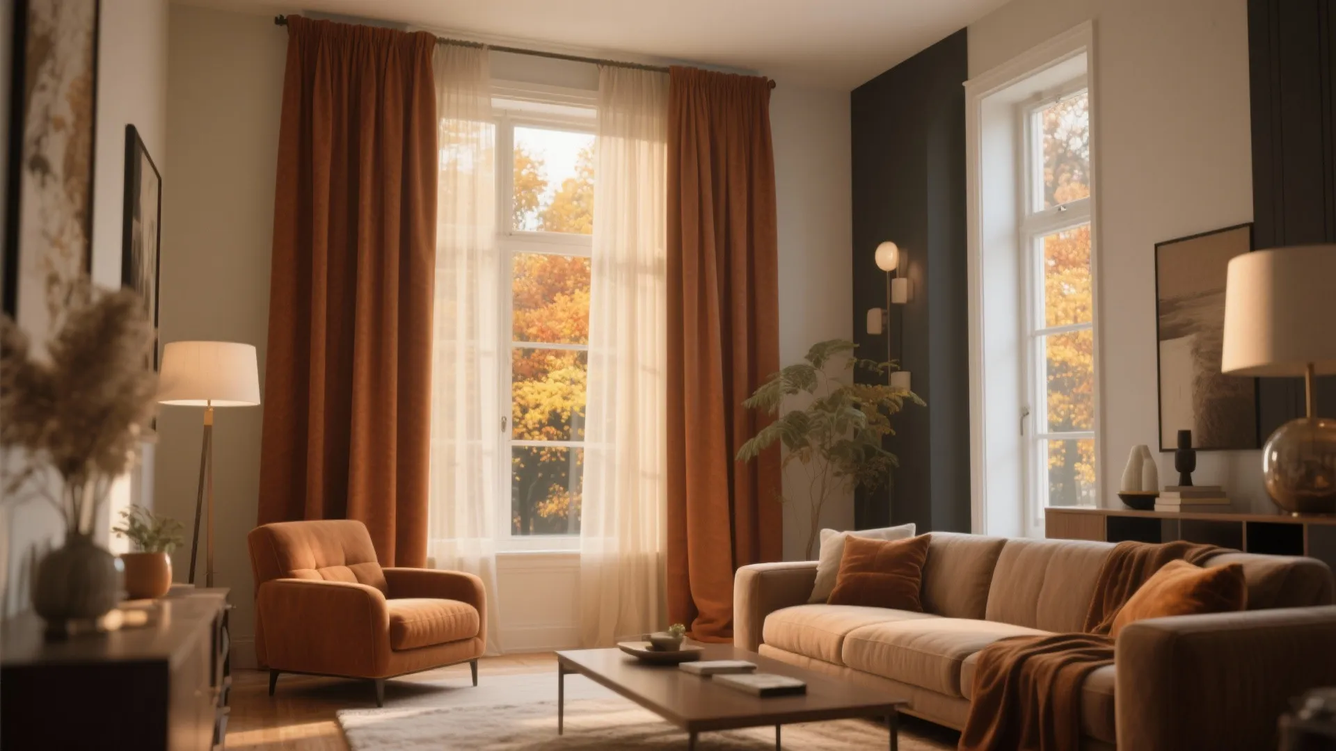 2. Layered Sheer and Solid Panels