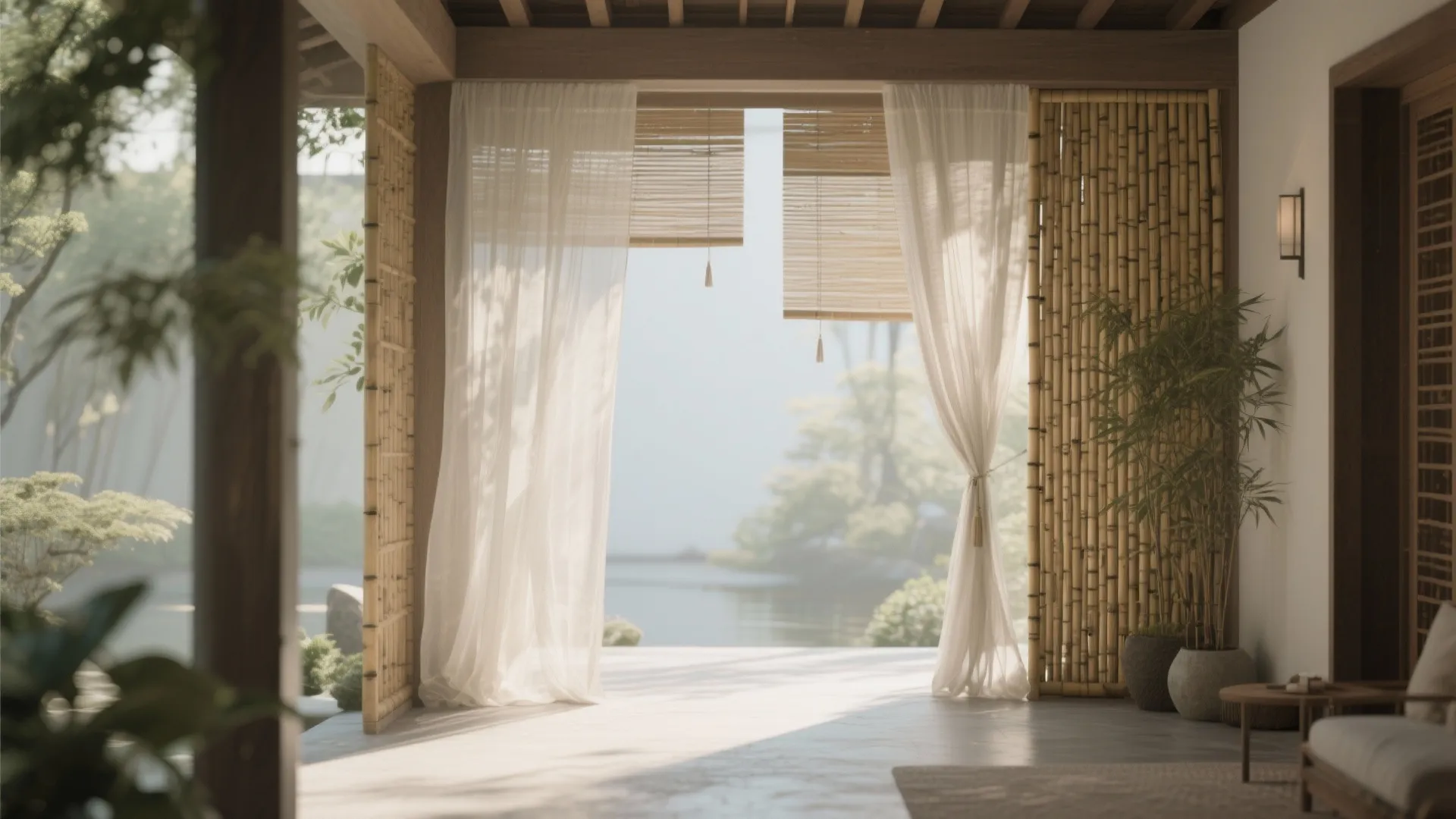 7. Layered Curtains or Screens