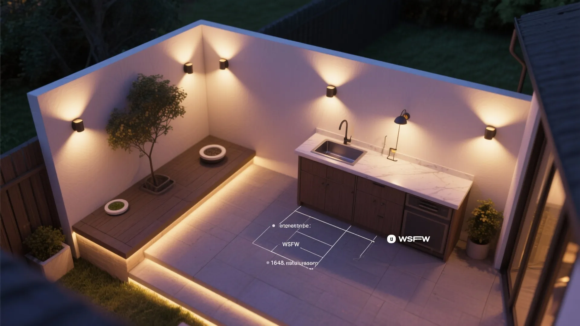 5. Layered Accent with Dimmable Fixtures