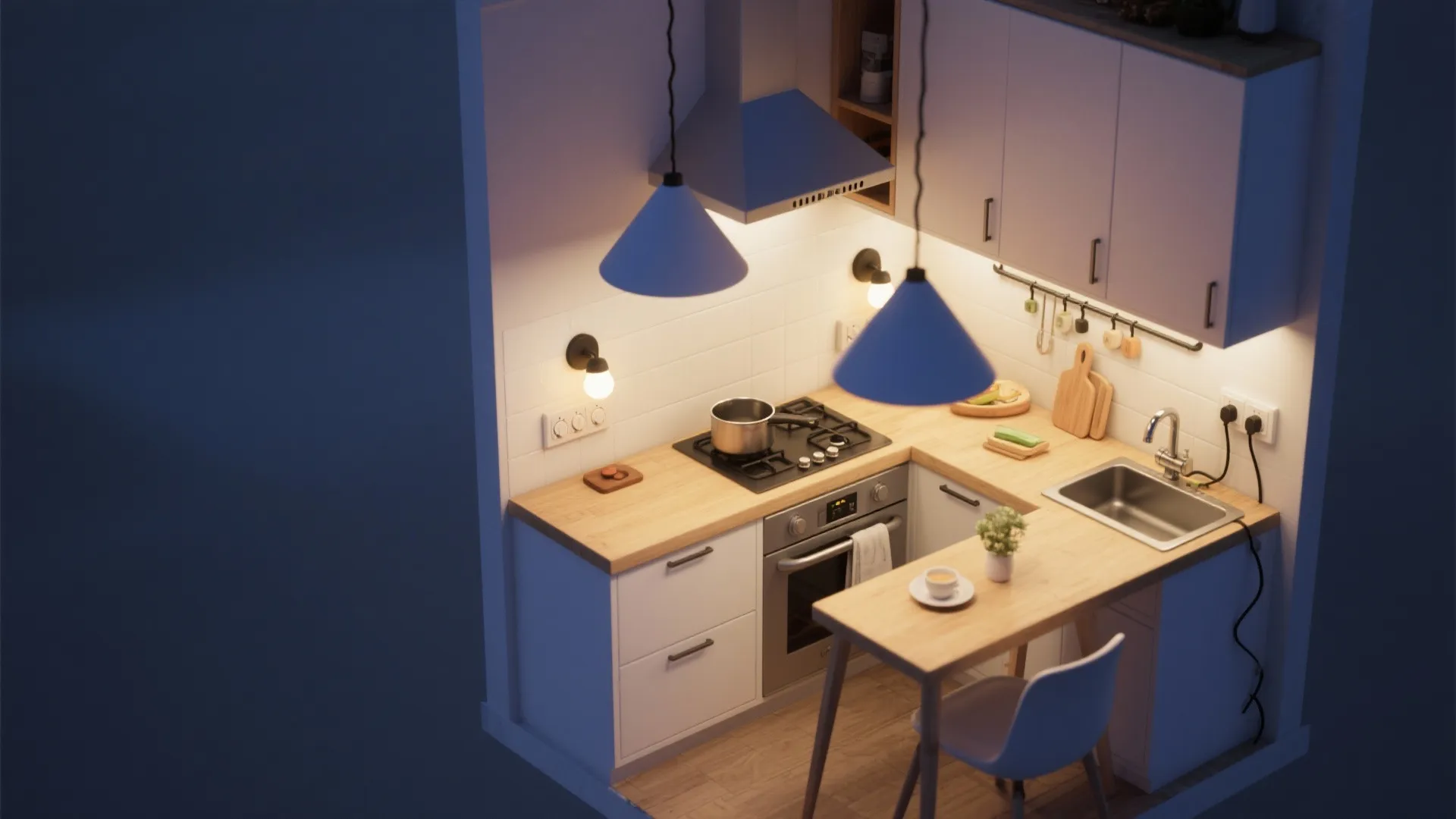 Layered lighting with dimmable side mounts