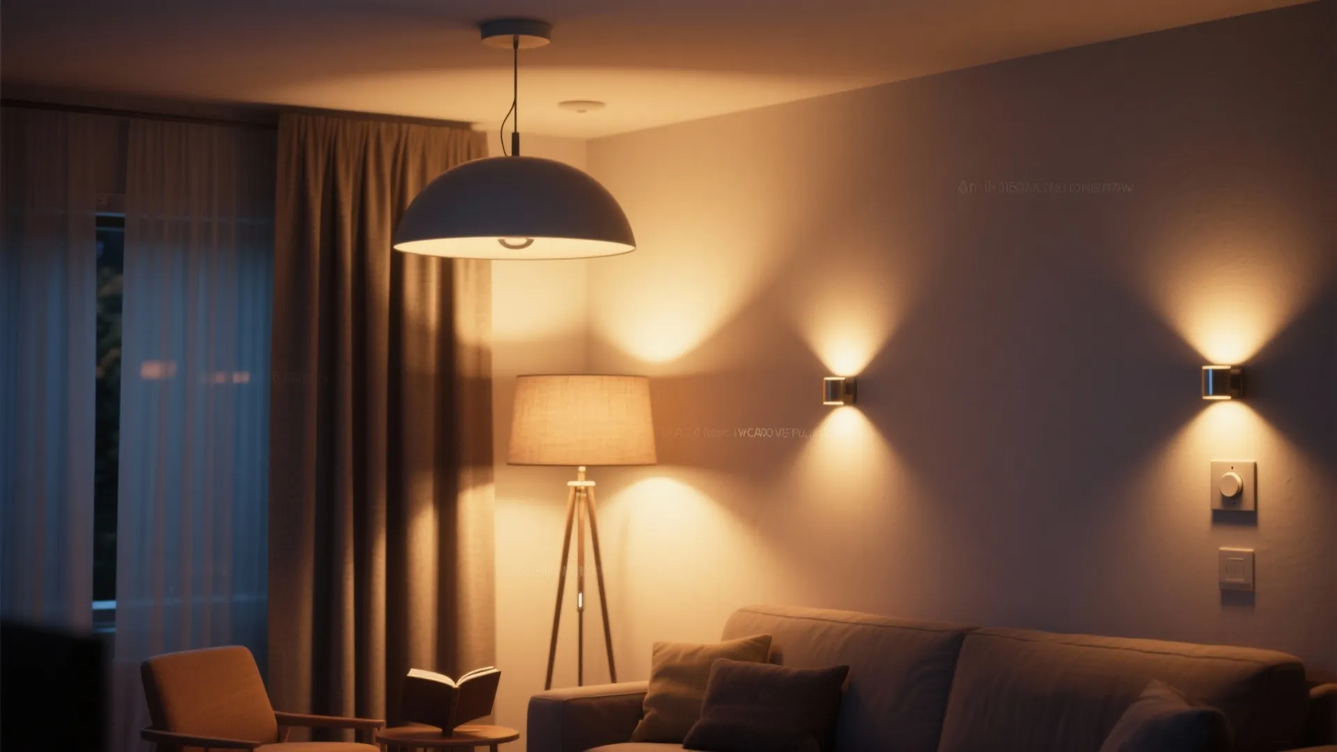1. Layered lighting with dimmers