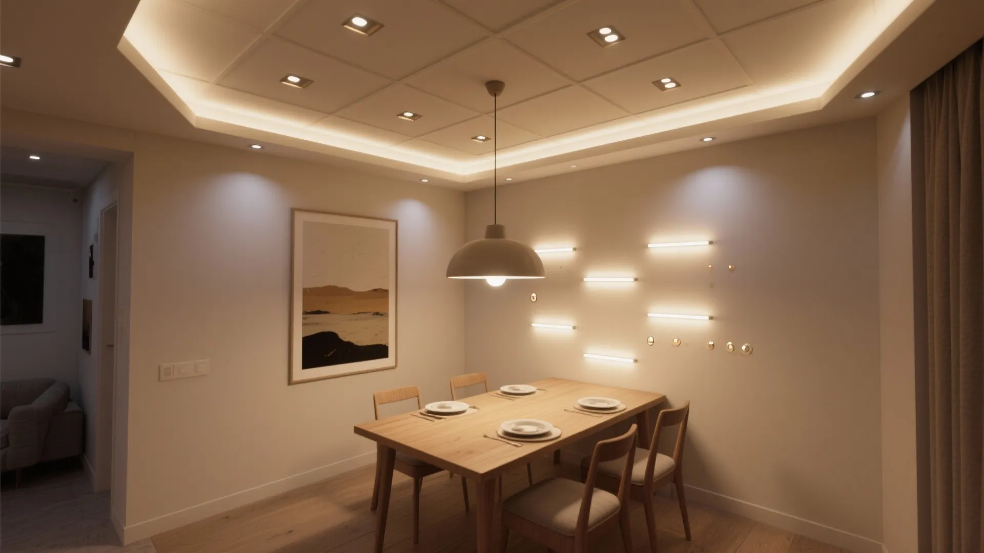 1. Layered Lighting with Dimmers