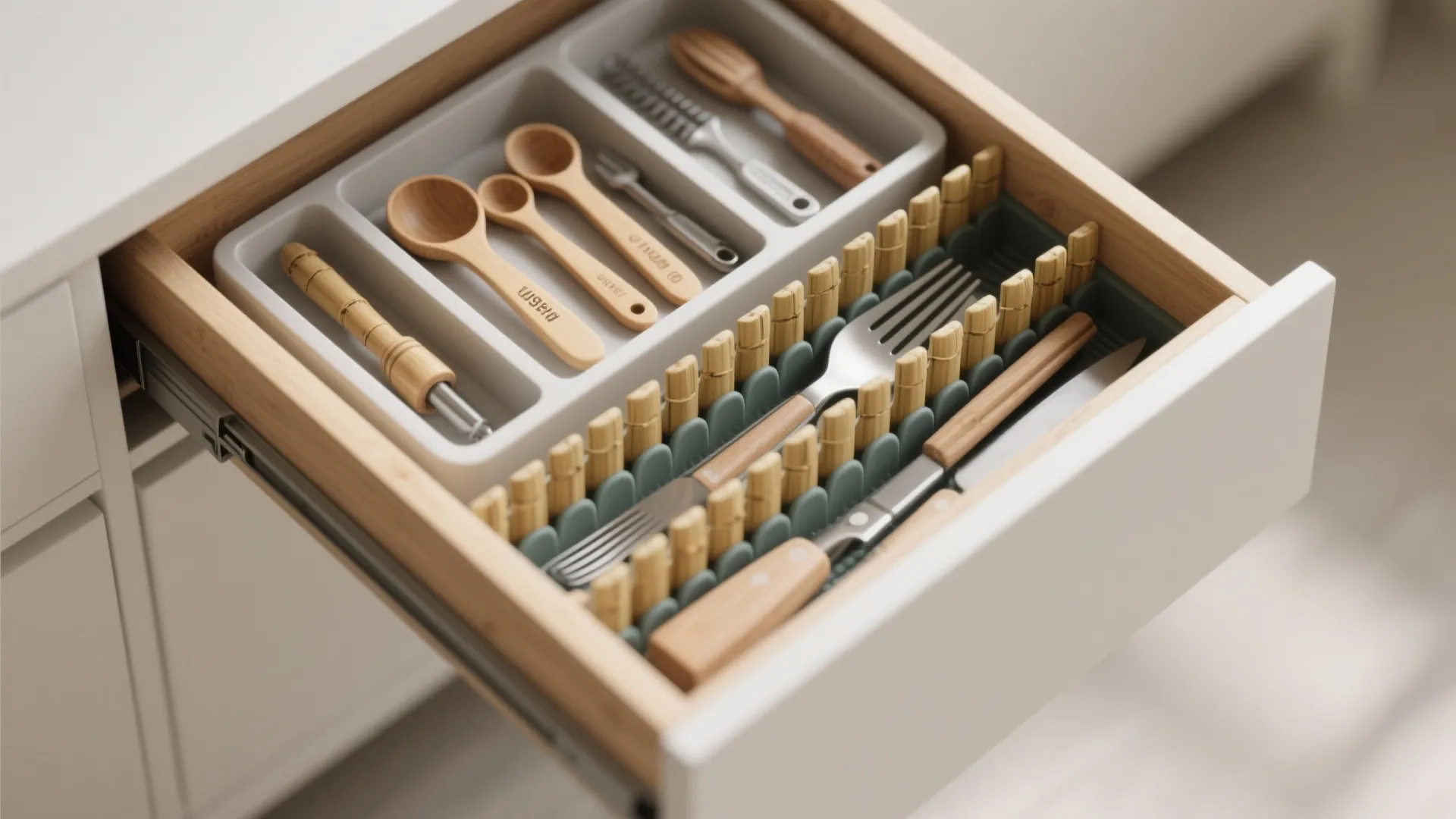 1. Layered Drawer Dividers for Utensils