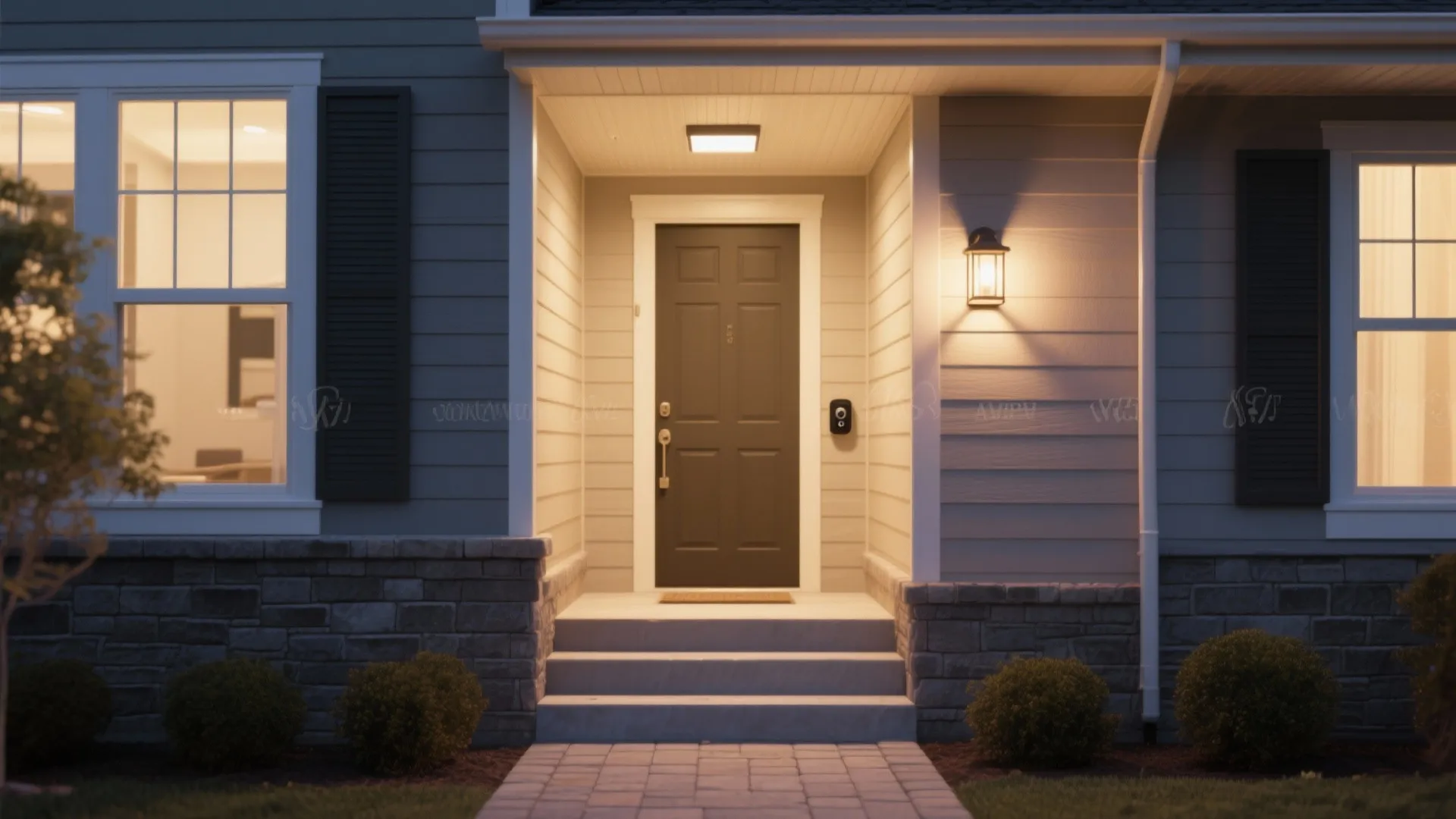 Layered entry lighting: sconce + overhead for safety