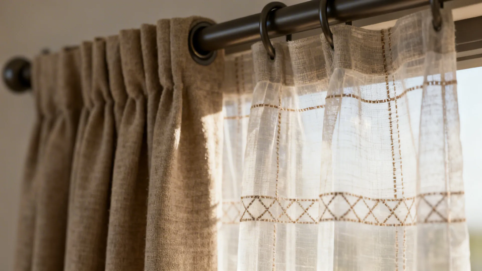 1. Floor-to-Ceiling Sheers with Layered Drapes