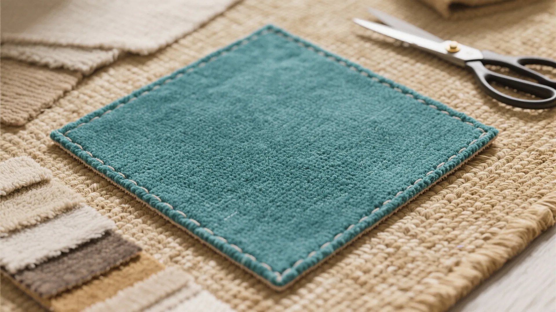 2. Layer with a neutral natural fiber rug for texture