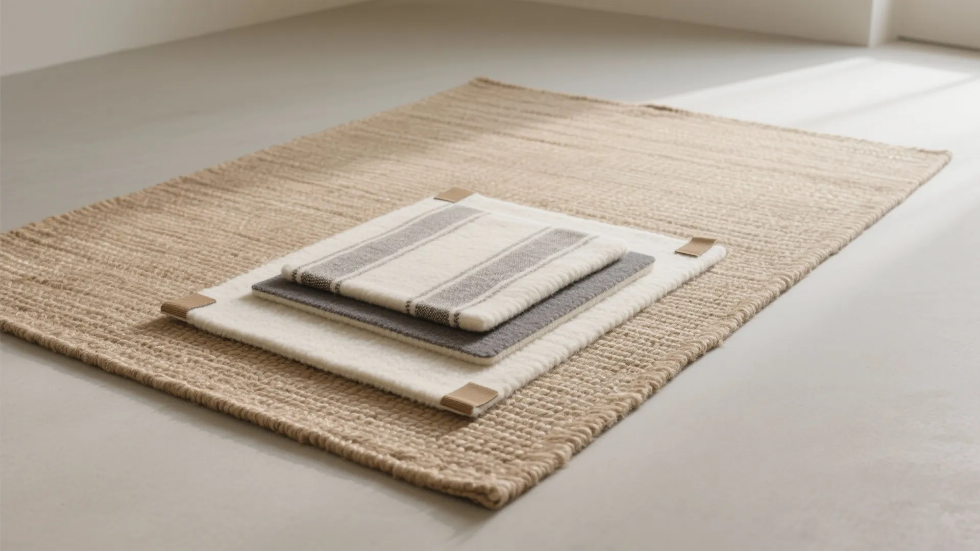 Layered flatweaves for depth without clutter