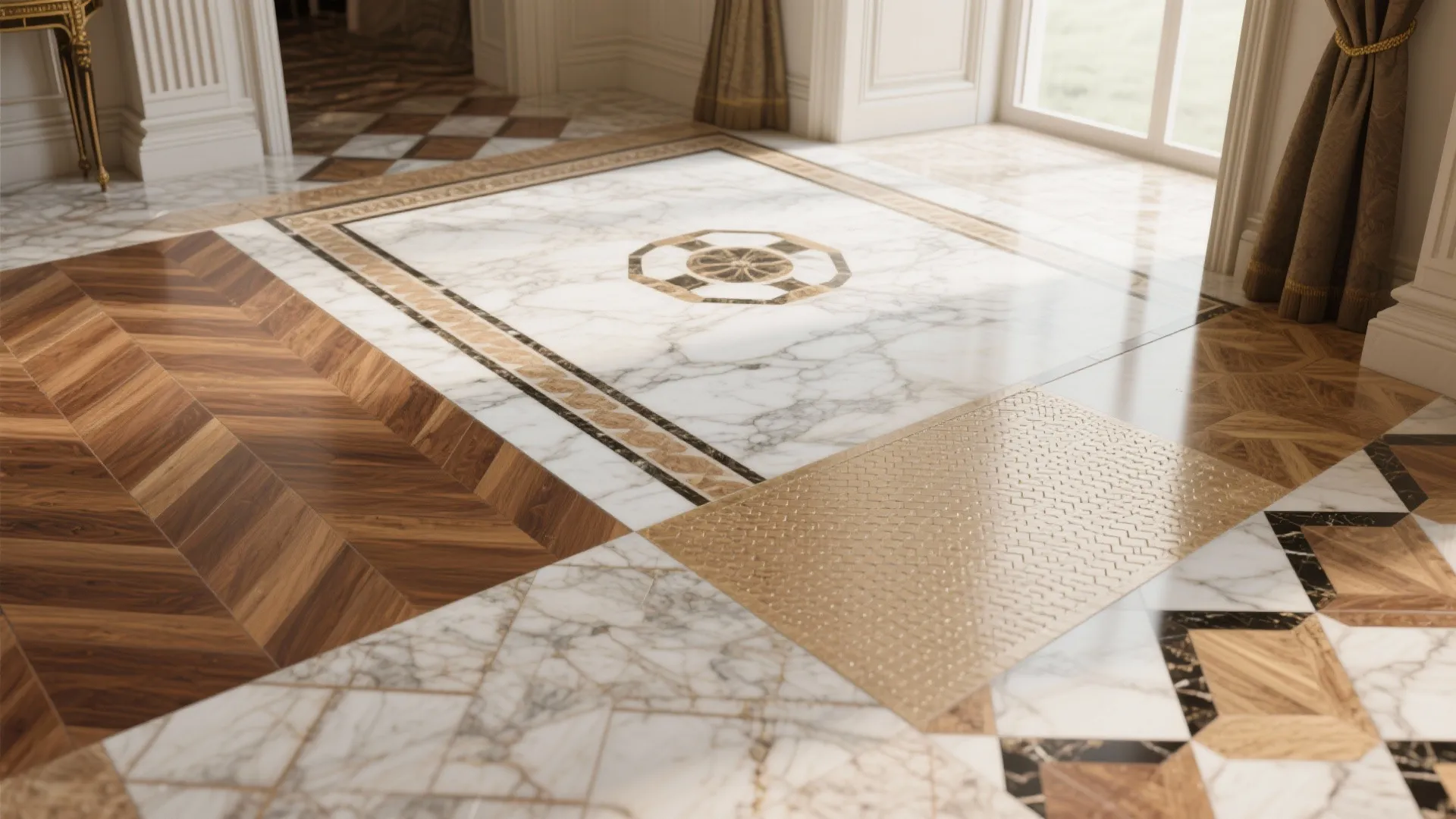 Idea 2: Layered Flooring Textures