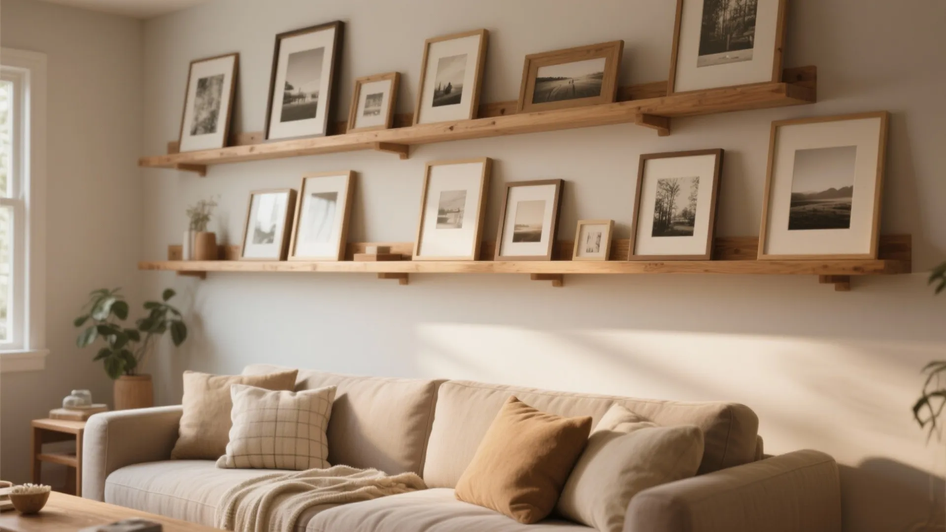 Layered Frames Over Shelving