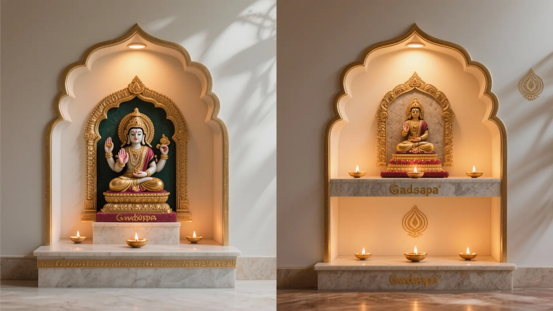 Layered Gadapa: Primary Slab + Step for Diyas