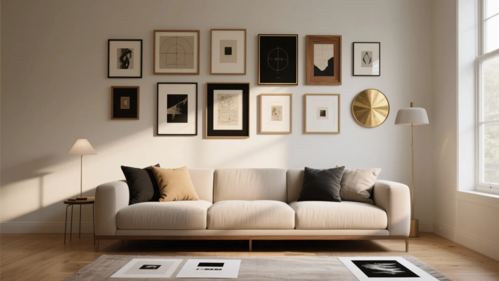 1. Layered Gallery Wall with Varying Frames