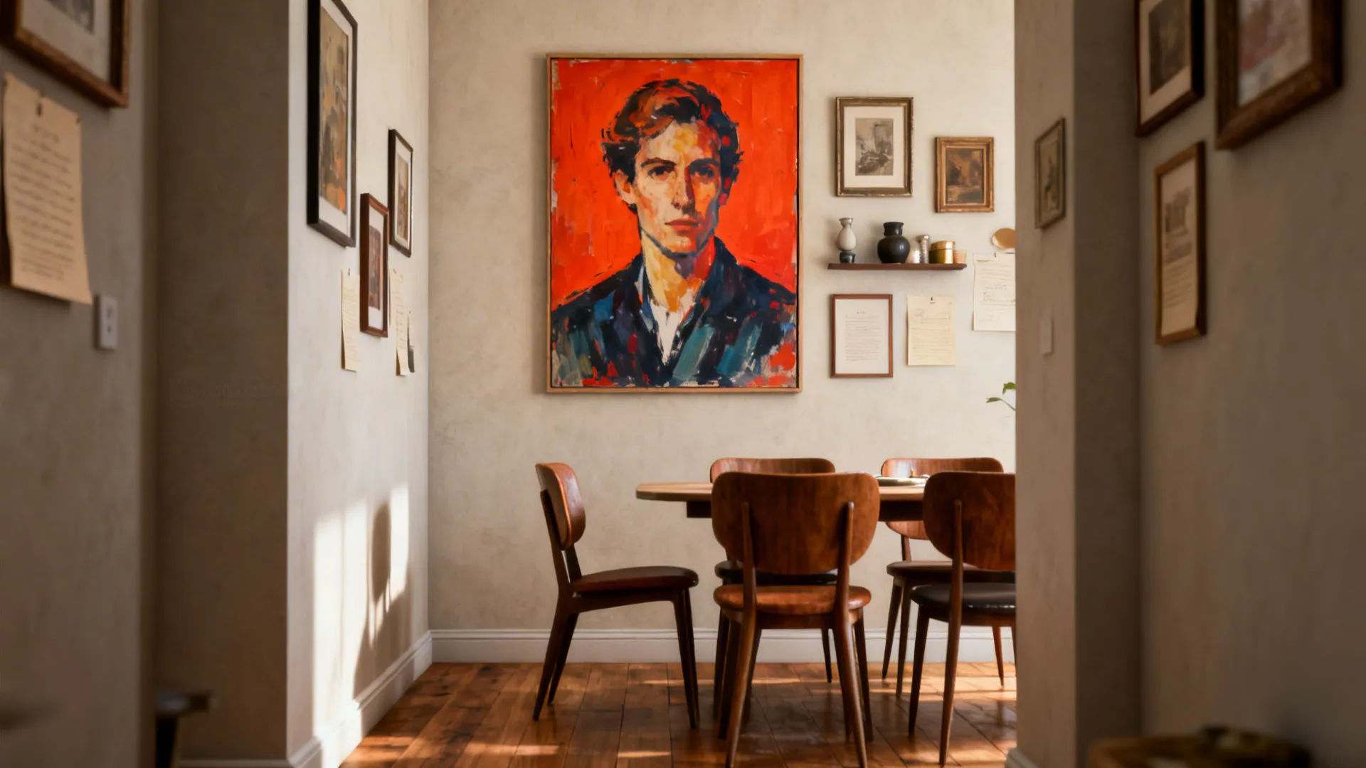 1. Layered Gallery Wall with a Focal Piece