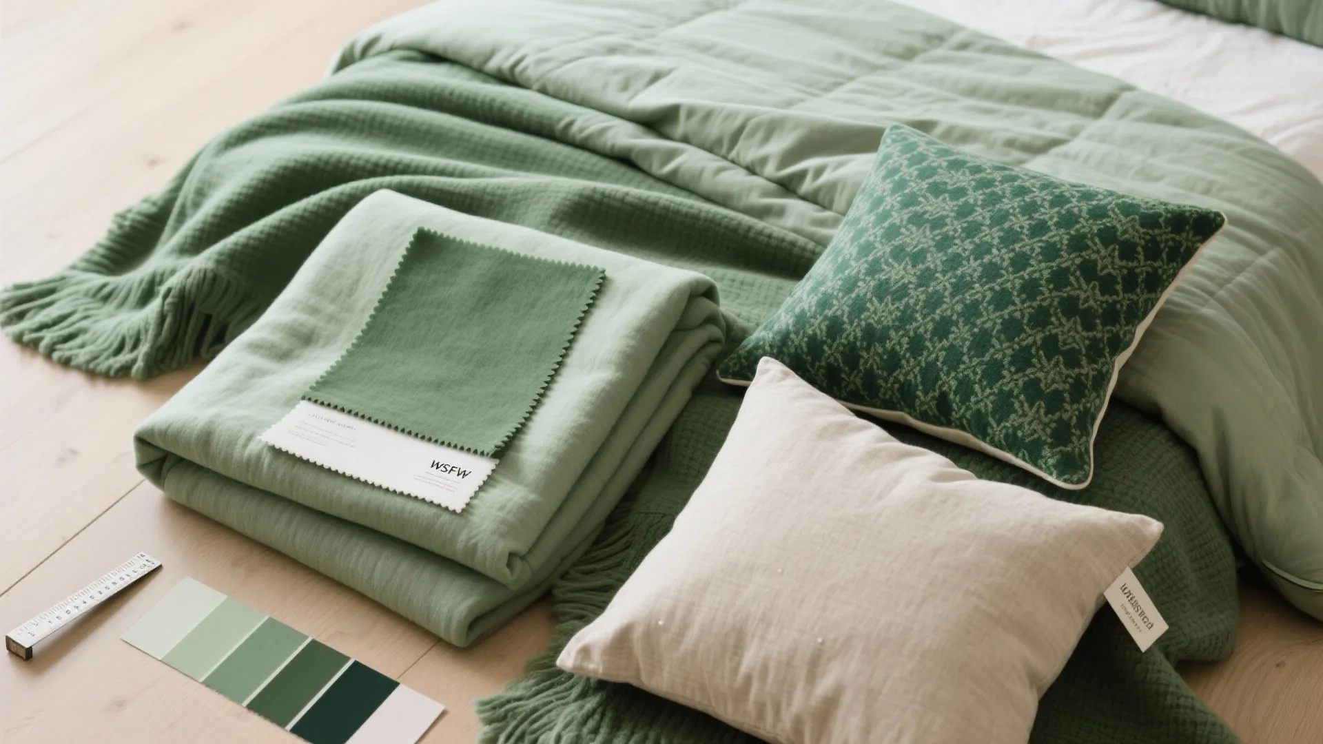 2. Layered green textiles