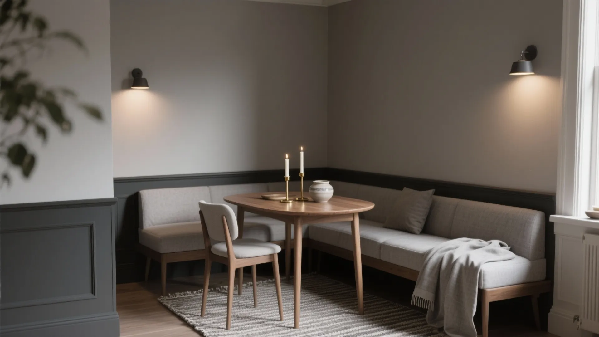 1. Layered grey palette with warm accents