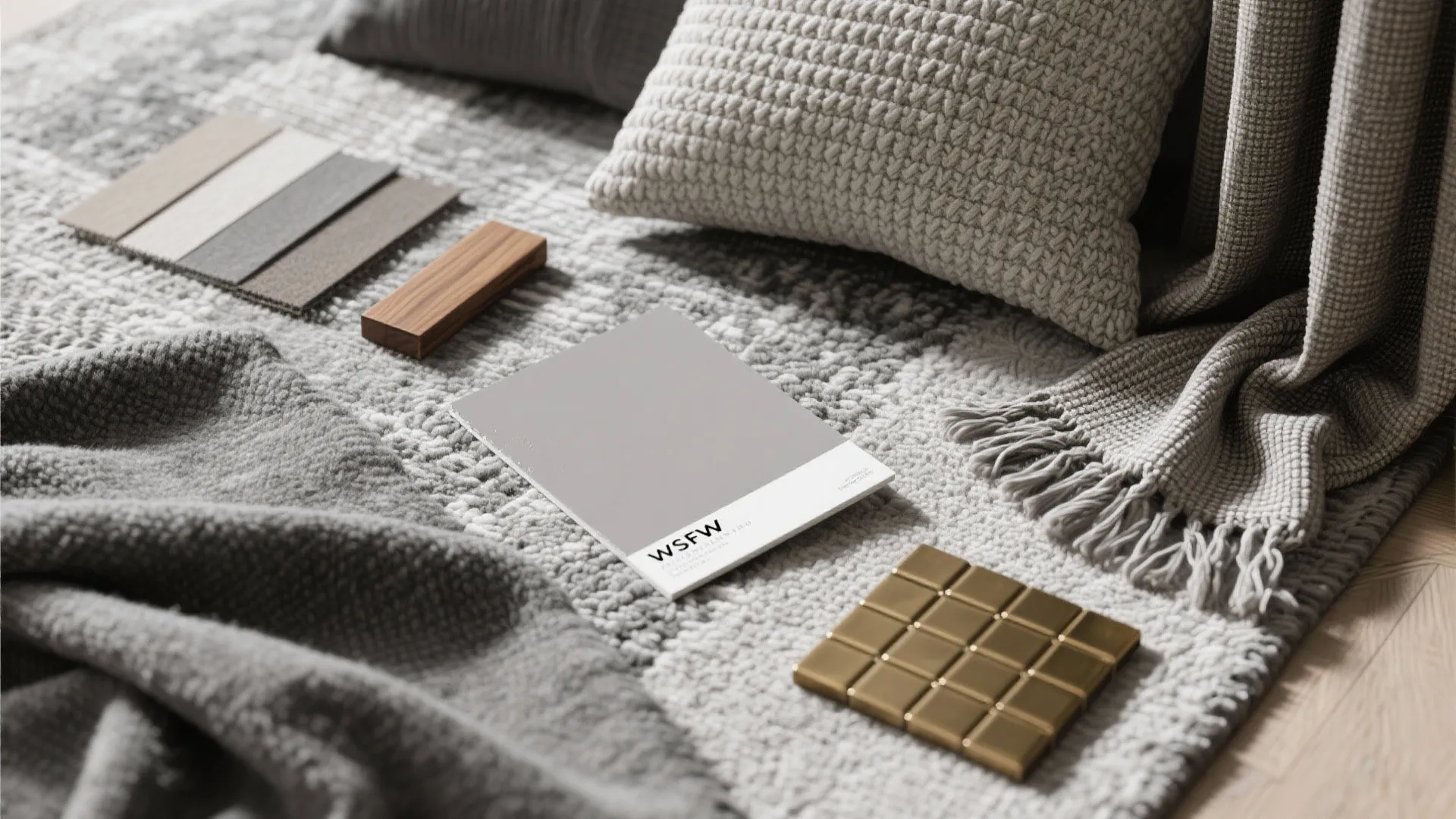 3. Layered greys with textured fabrics