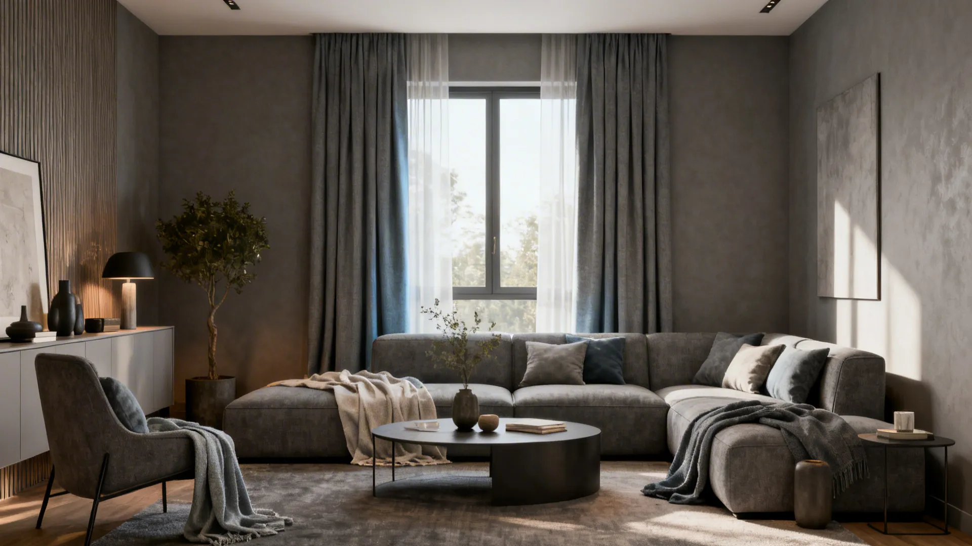 2. Layered greys for a serene look