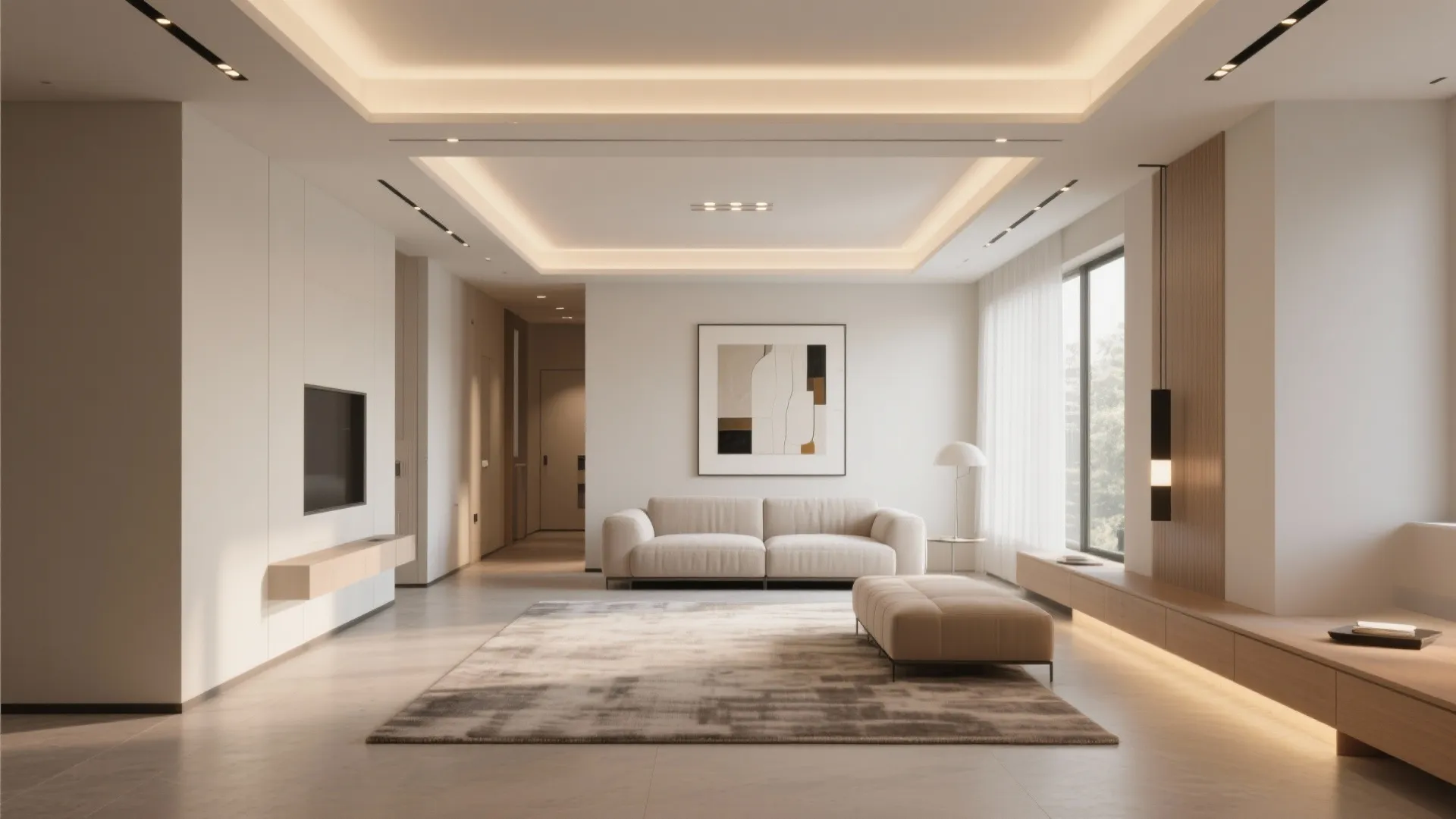 Layered Gypsum Panels with Recessed Downlights