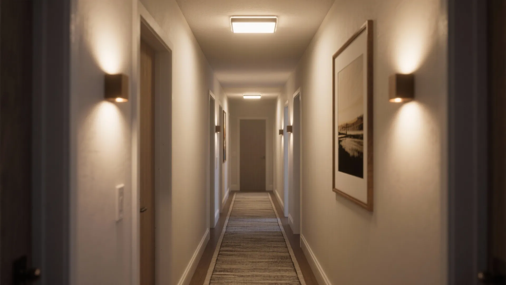 2) Layered Lighting for Narrow Hallways