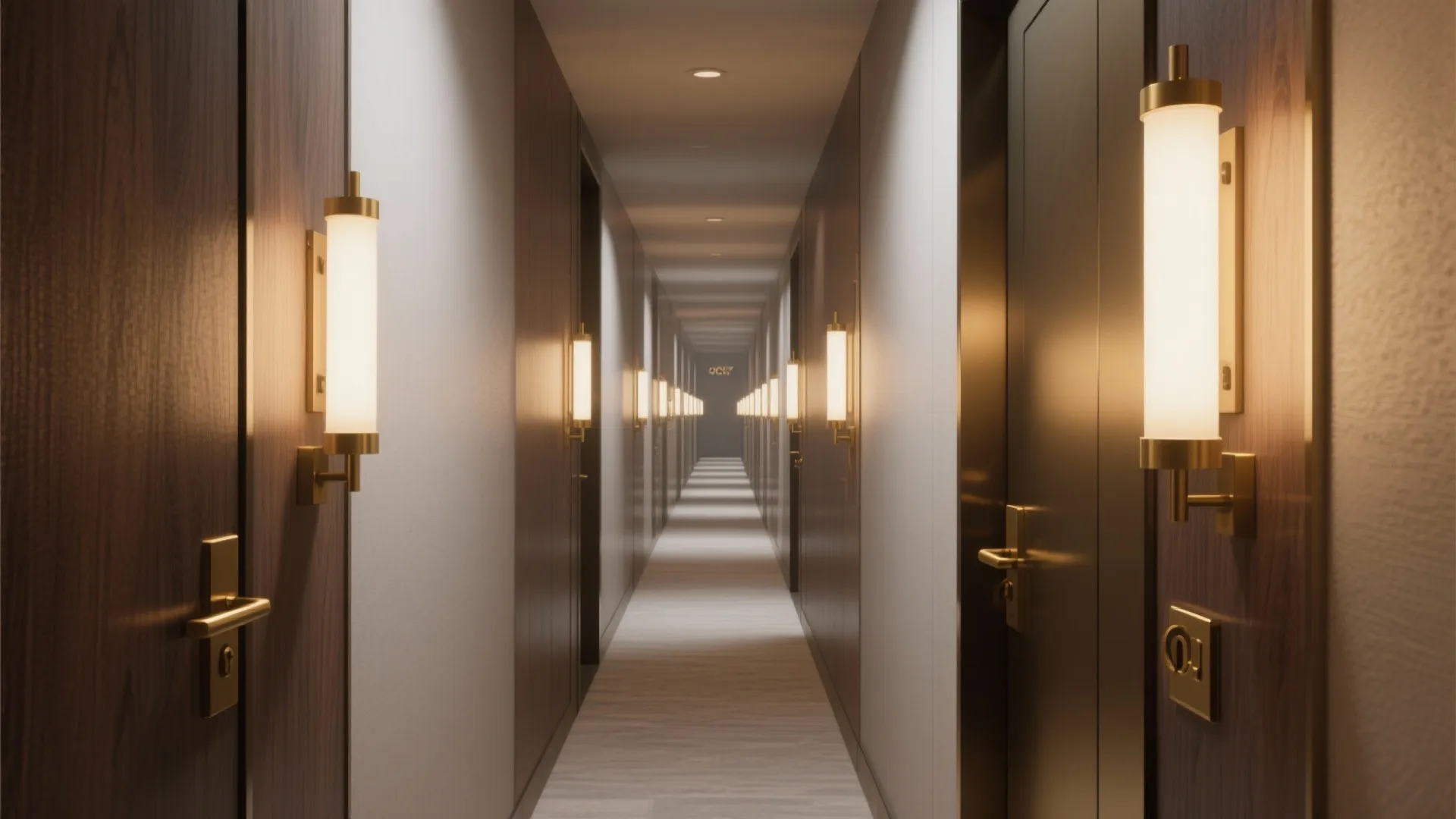 4. Layered sconces in narrow hallways