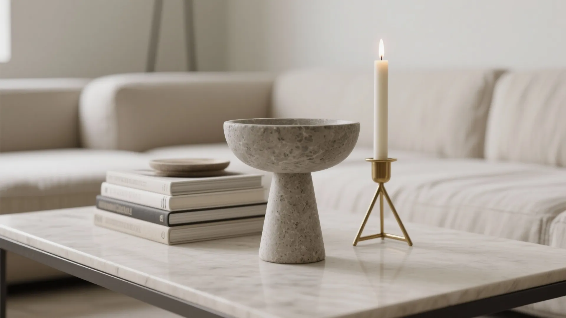 Layered Heights with Books, Pedestals, and Candlelight